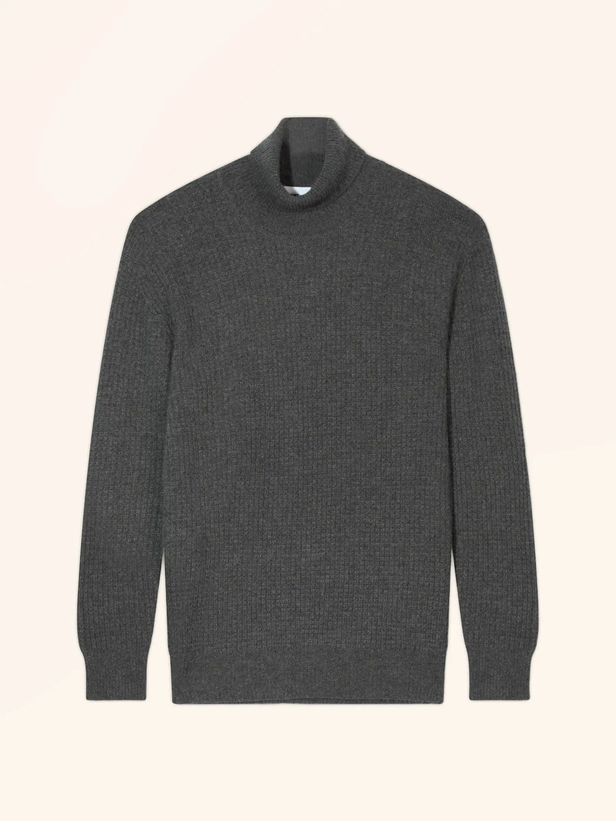 PLUTÓN pull col roulé 4 fils anthracite chiné