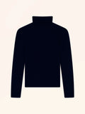 MORFEO Pull Col Roulé 4 Fils Bleu Marine