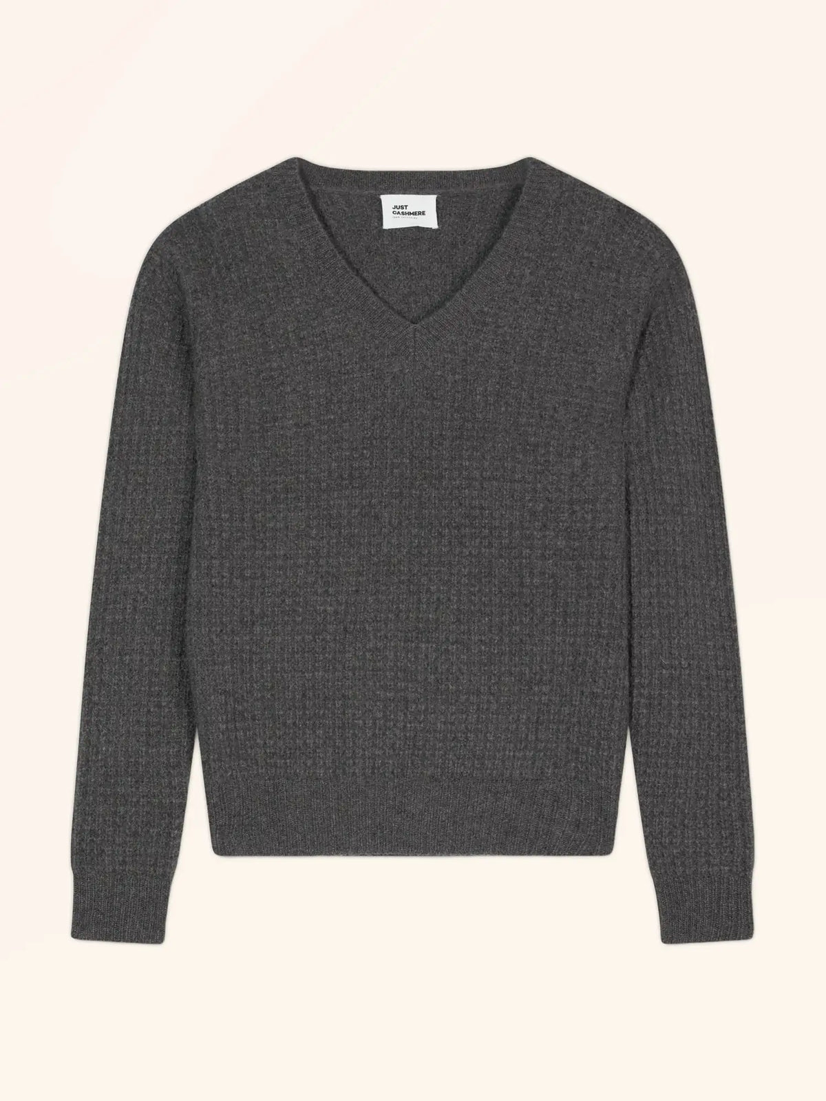 VESTA pull col v 6 fils anthracite chiné