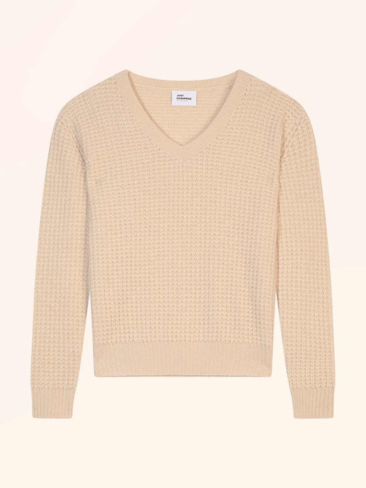 VESTA Pullover V-Ausschnitt 6-fädig Sand