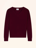 VESTA pull col v 6 fils bordeaux