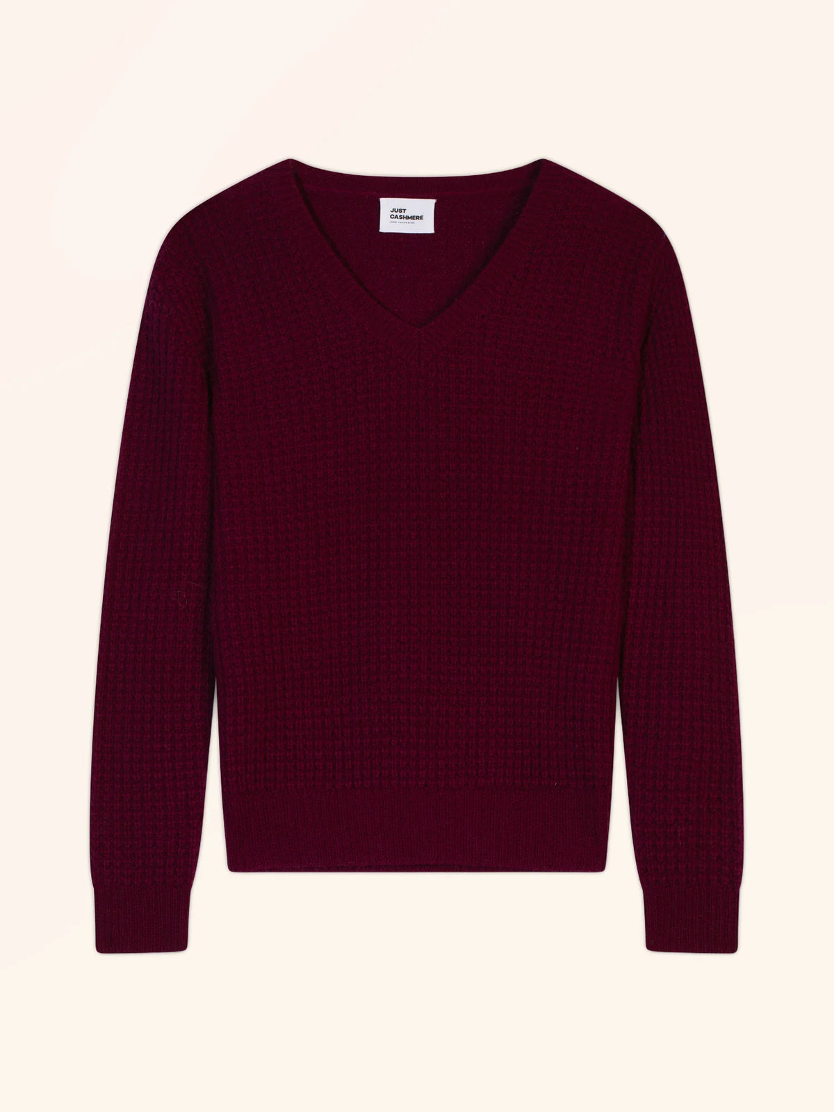 VESTA pull col v 6 fils bordeaux