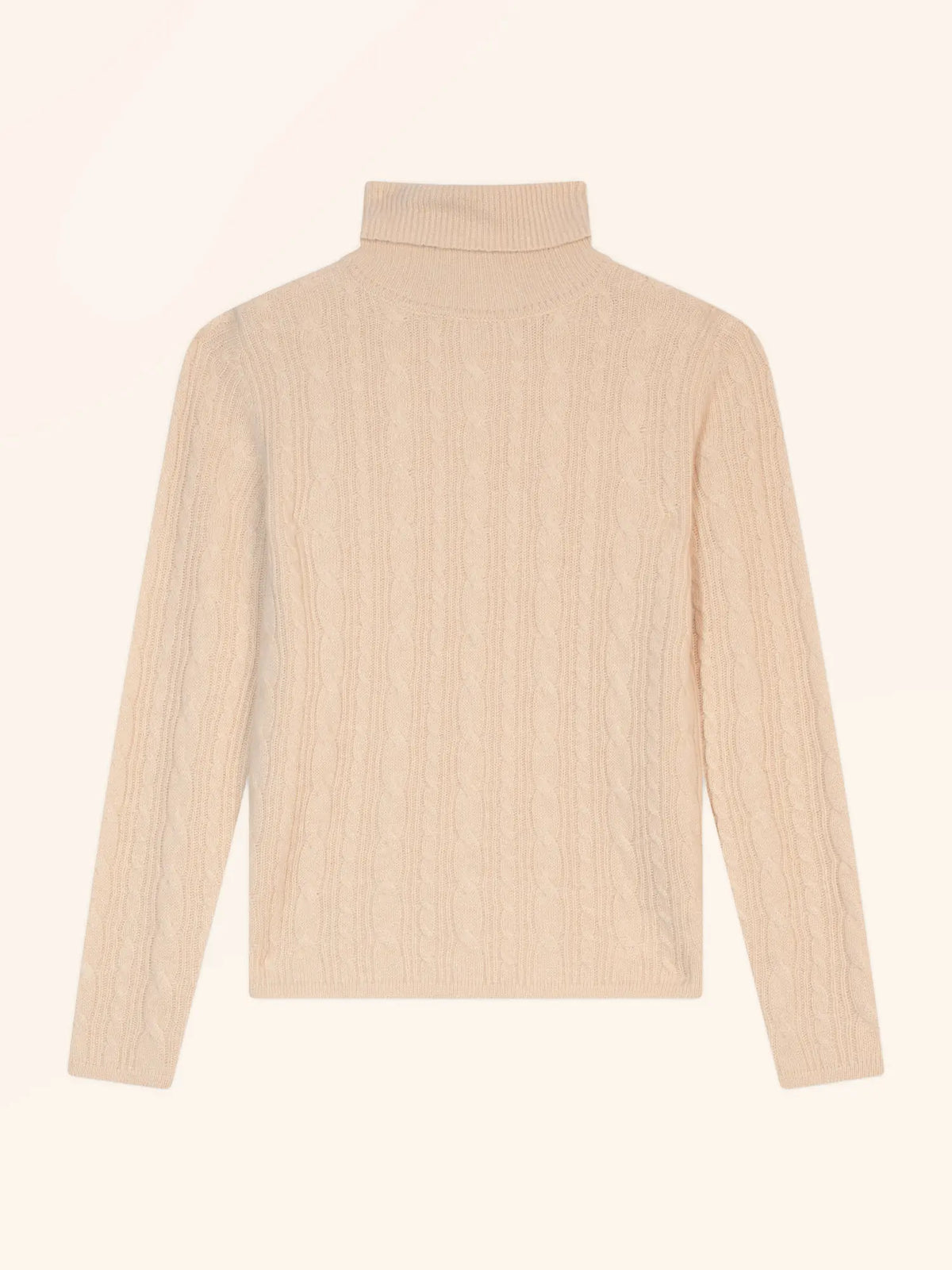 TYQUE pull col roulé 4 fils sable