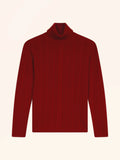 EROS pull col roulé 8 fils rubis