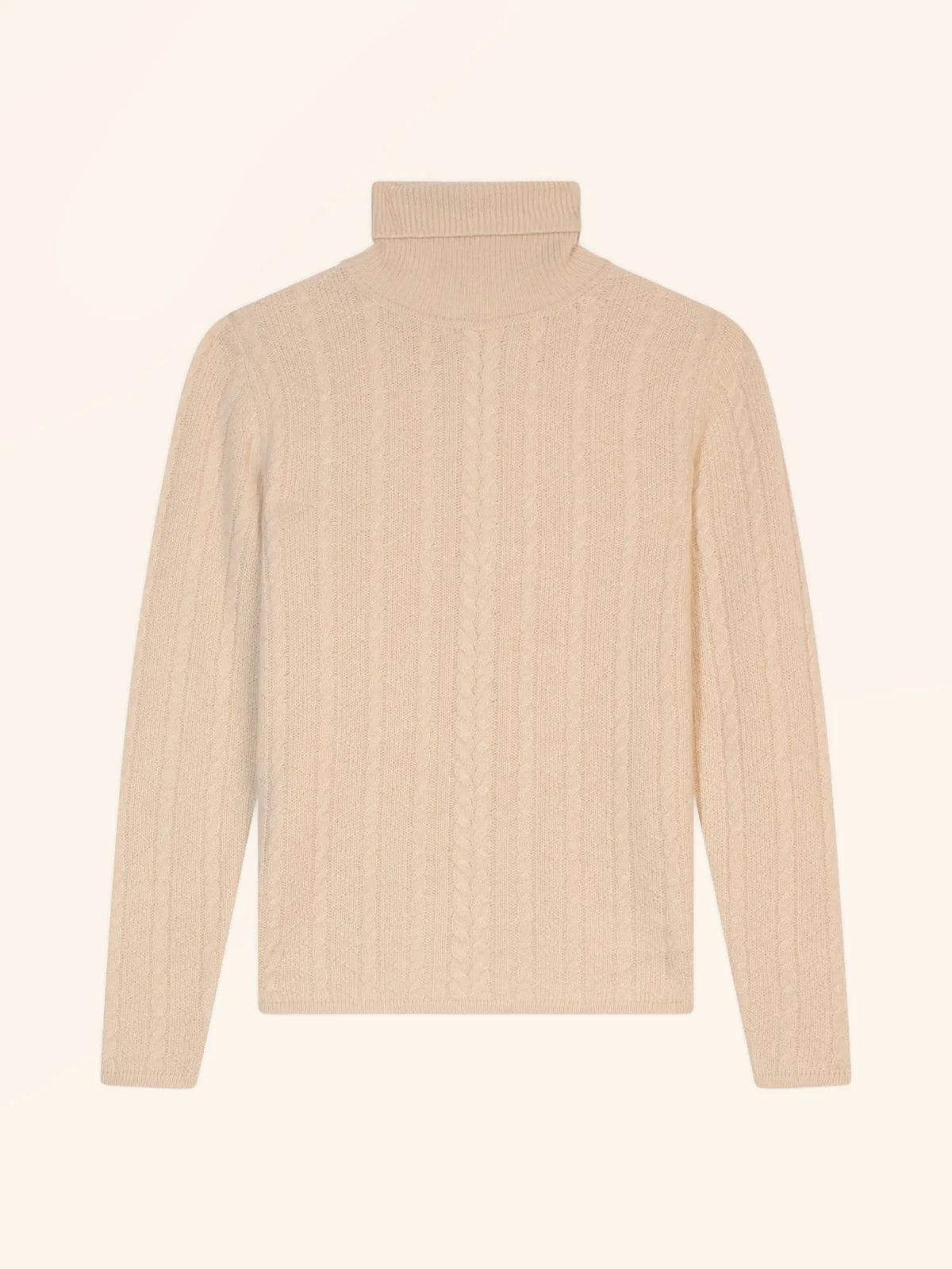 EROS pull col roulé 8 fils sable