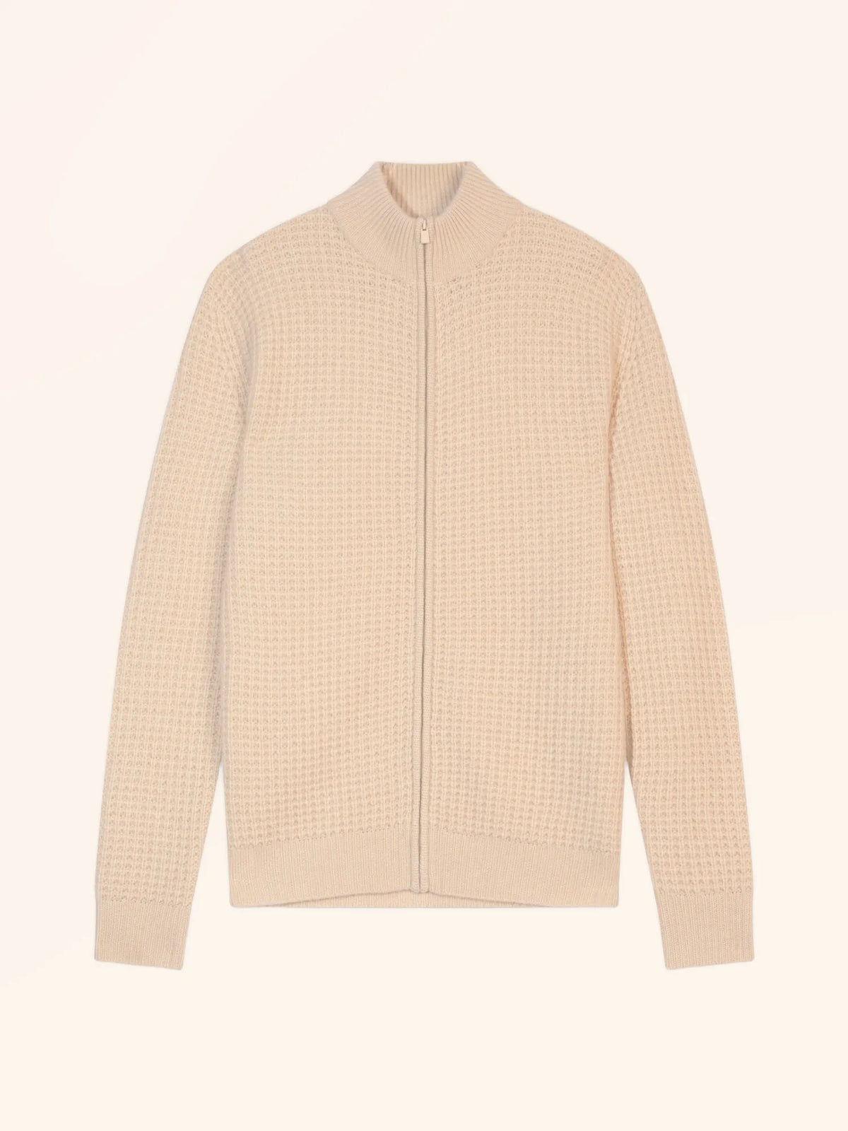 MERCURIO gilet zippé col camionneur 6 fils sable