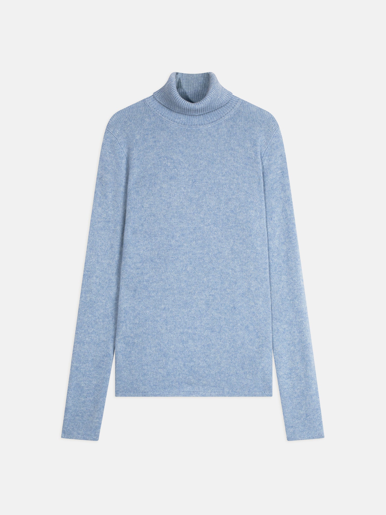 JUNE pull col roulé 4 fils bleu ciel chiné