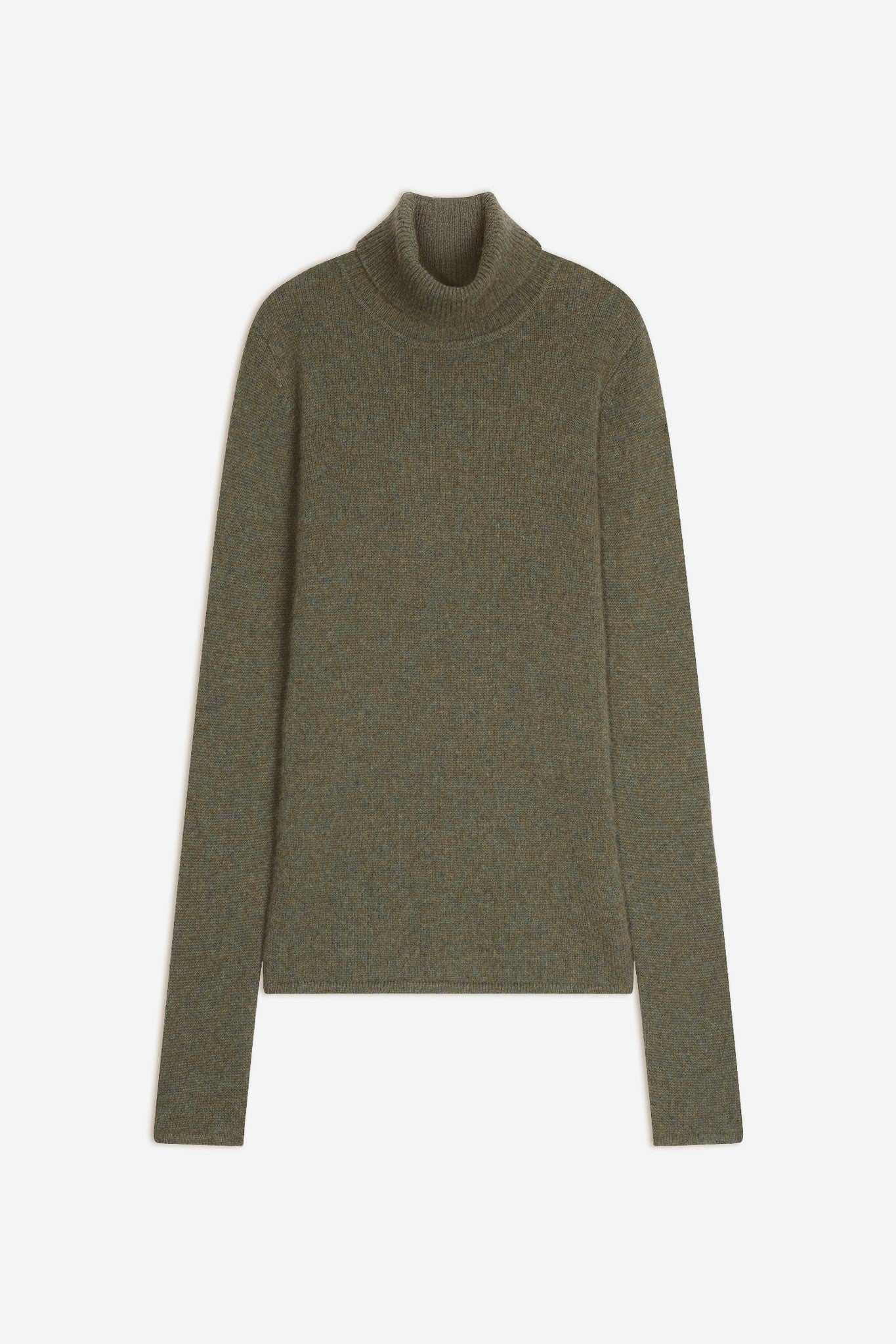 june 4-ply bronze heathered turtleneck sweater