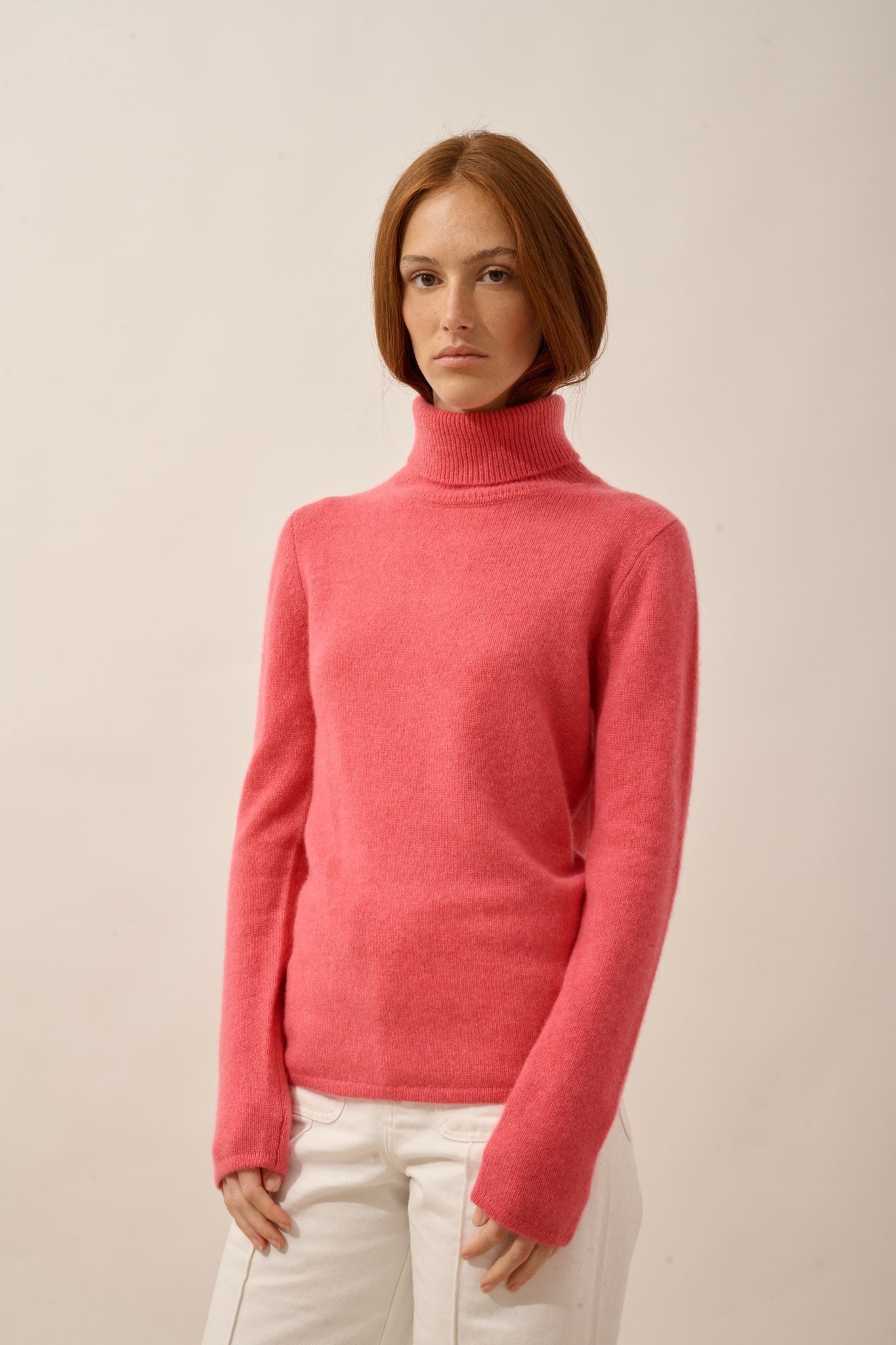 JUNE 4-ply strawberry roll neck sweater