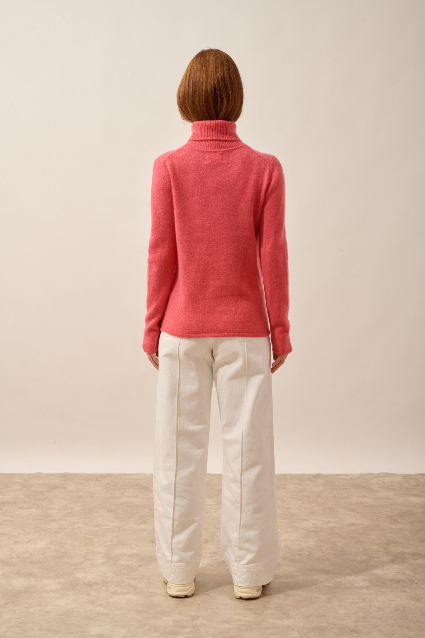 june pull col roulé 4 fils fraise