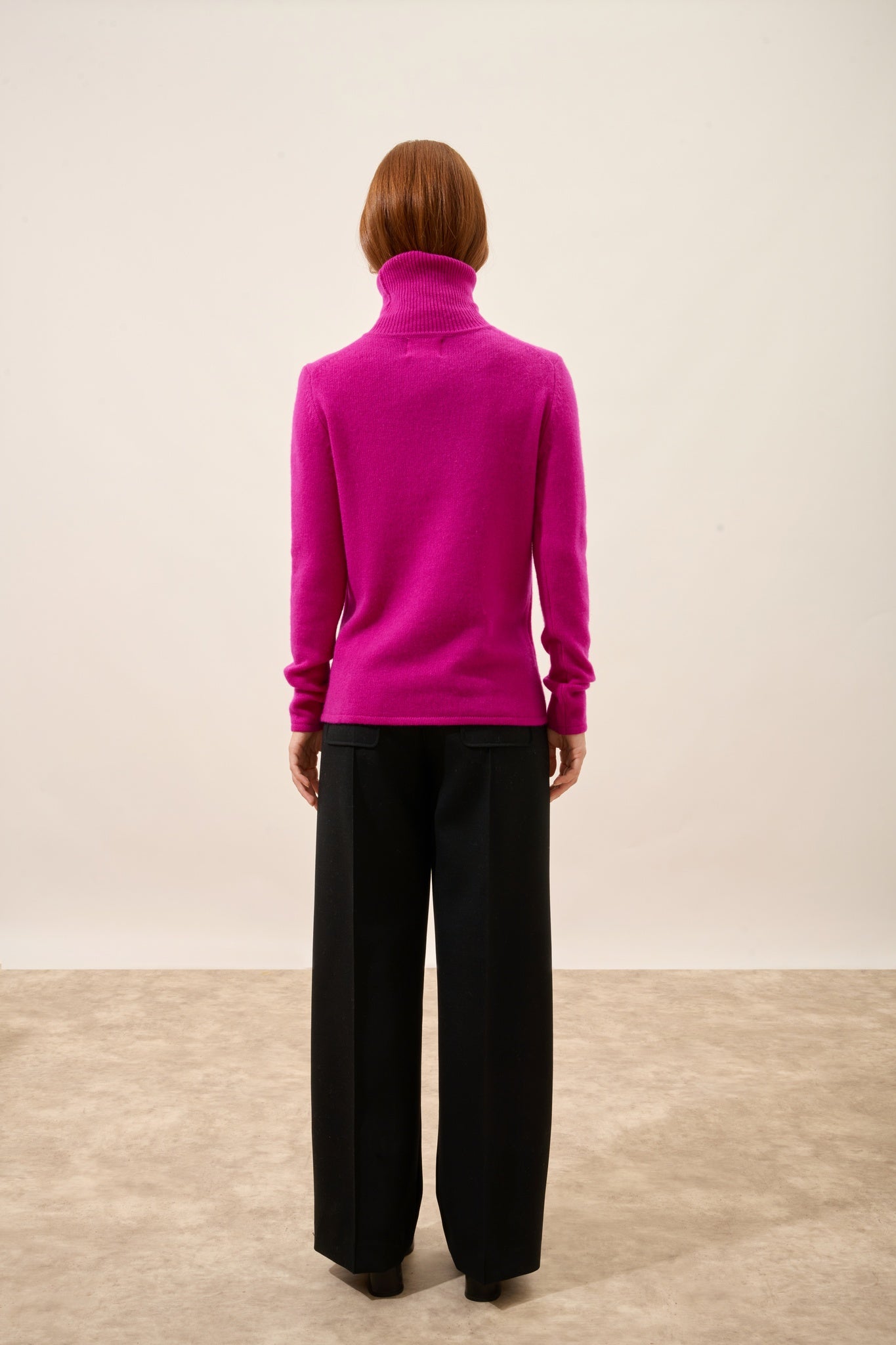 JUNE pull col roulé 4 fils violine