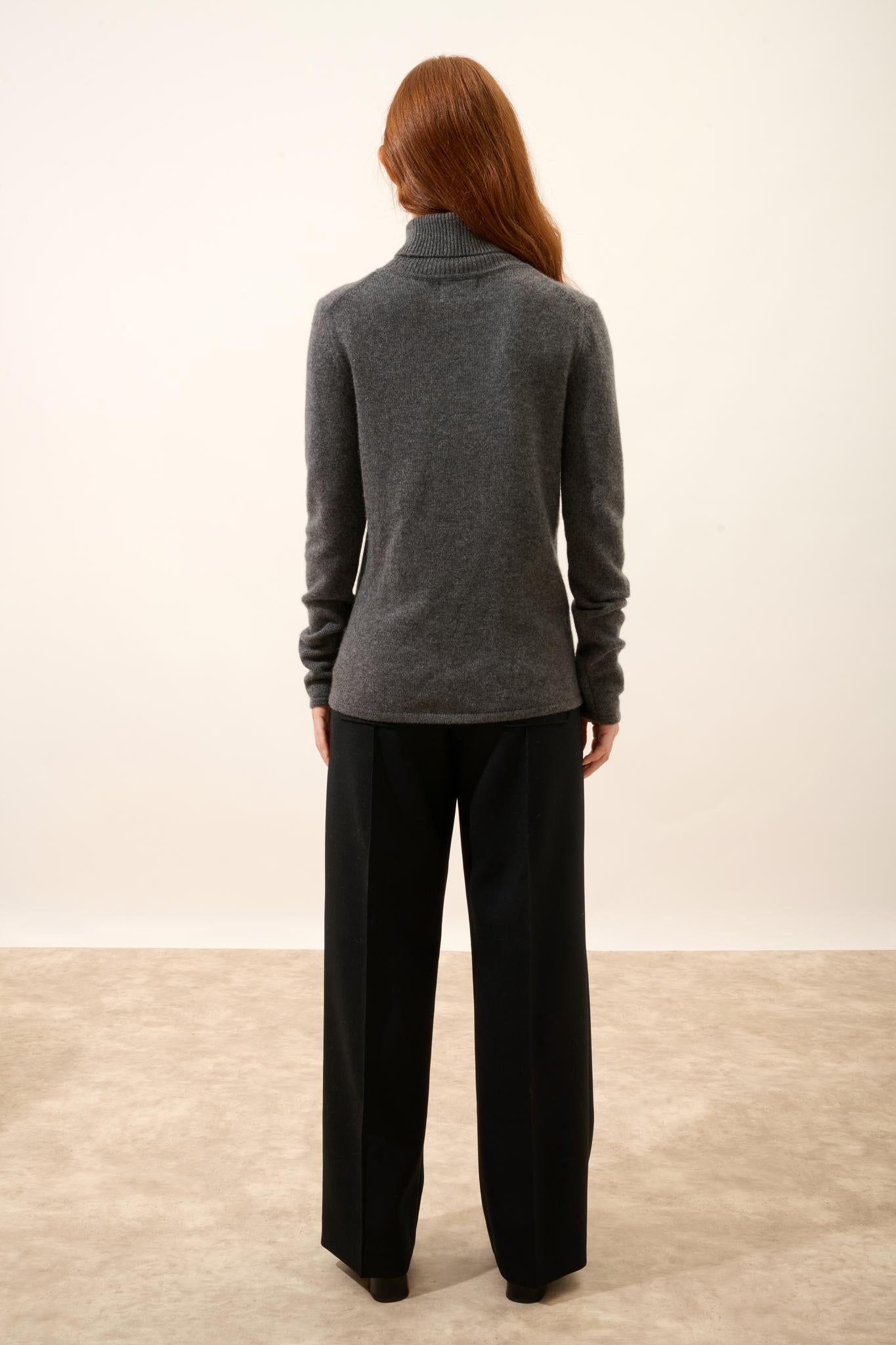 JUNE pull col roulé anthracite chiné