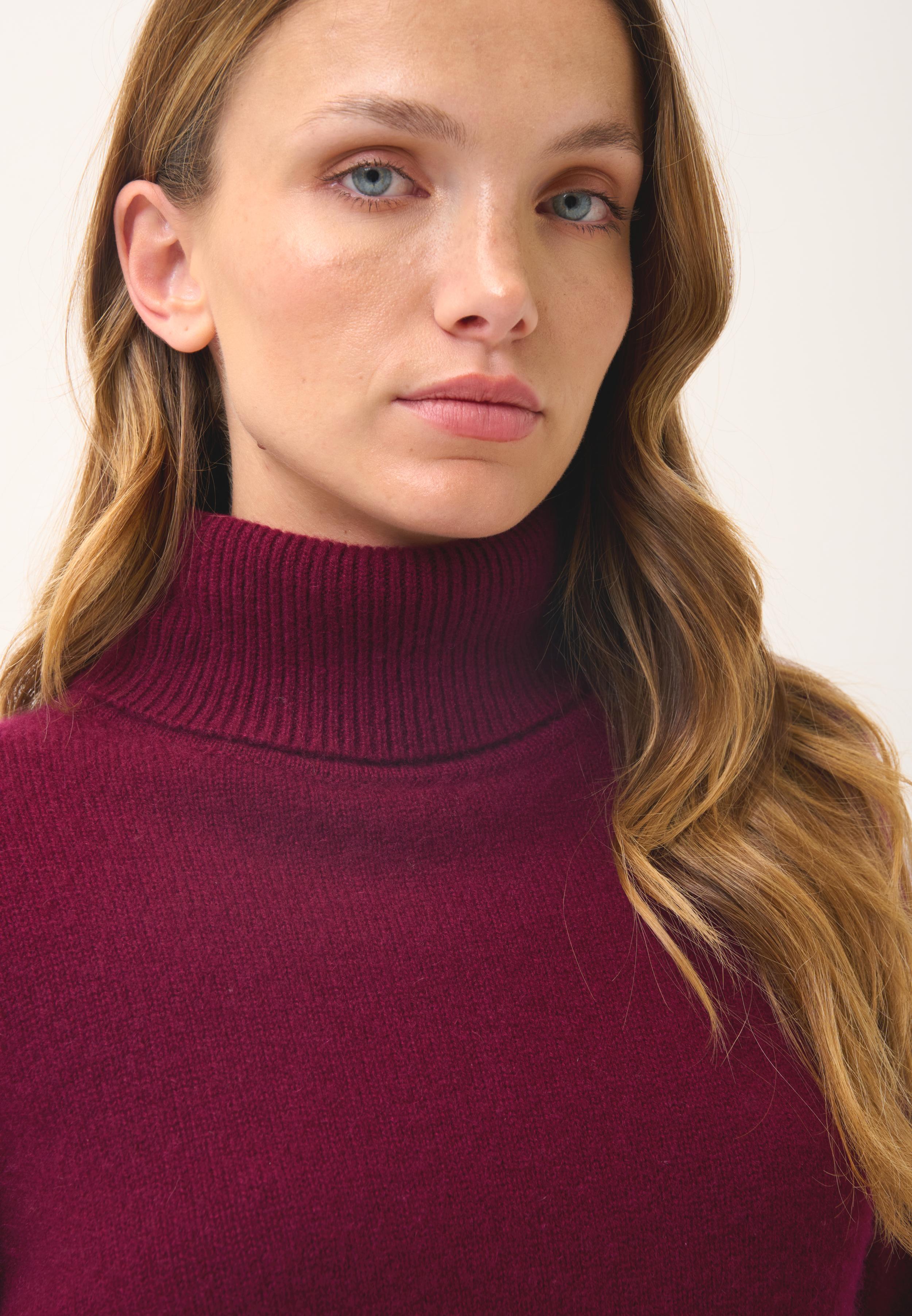JUNE burgundy turtleneck sweater