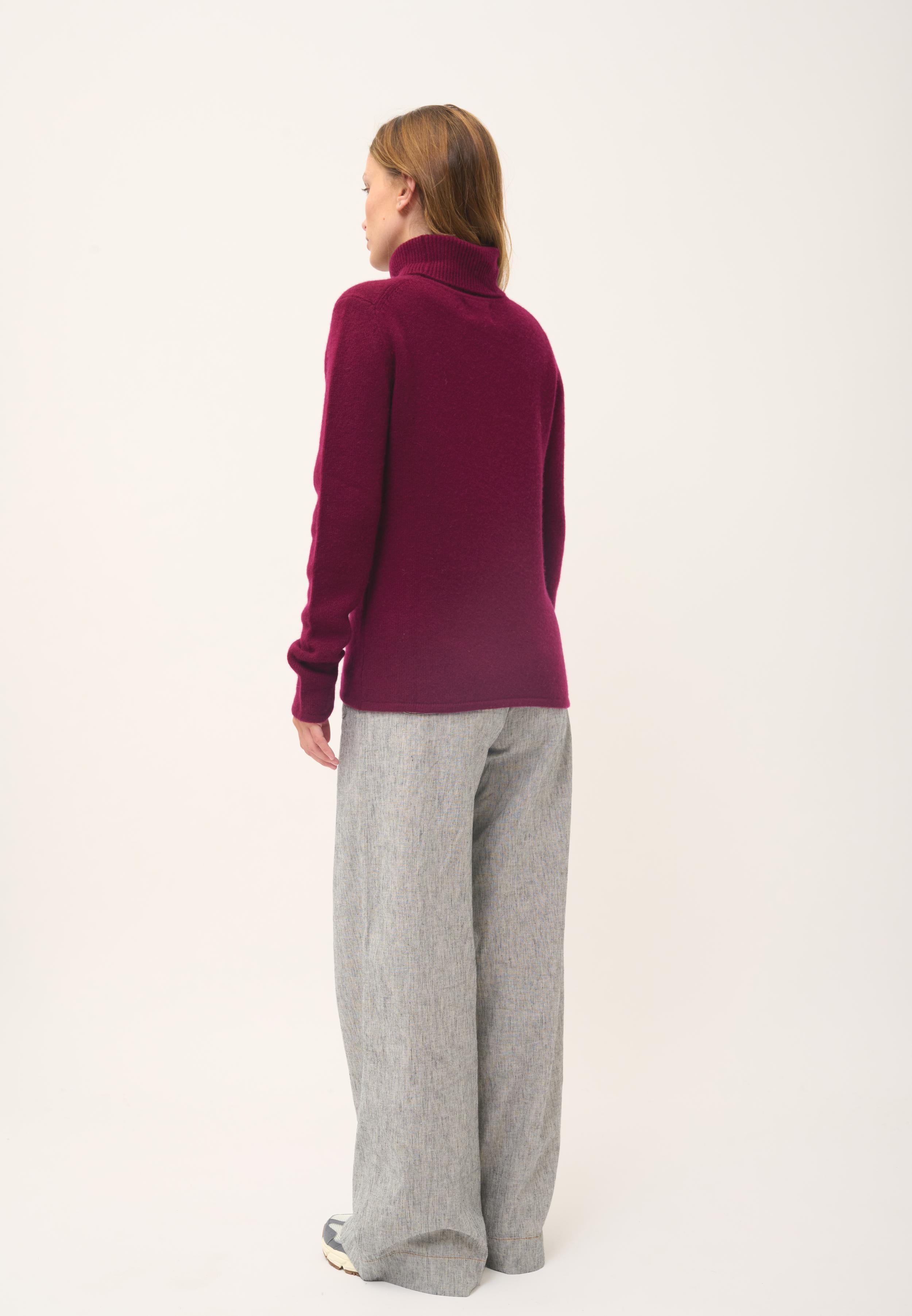 JUNE burgundy turtleneck sweater