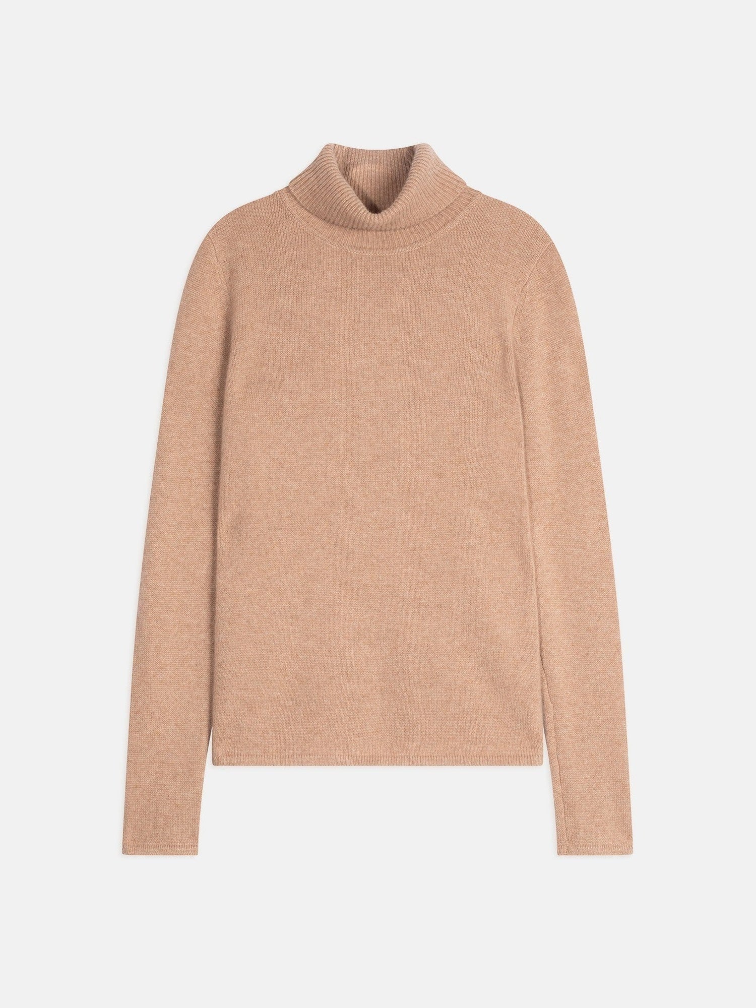 june pull col roulé camel chiné