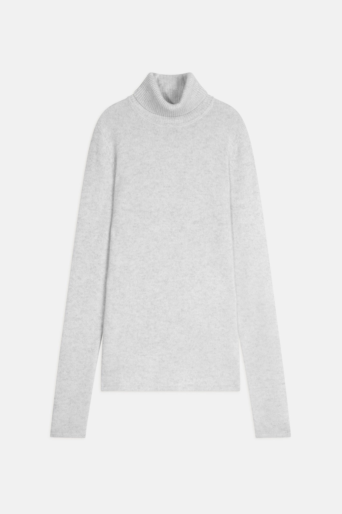 june pull col roulé gris perle chiné