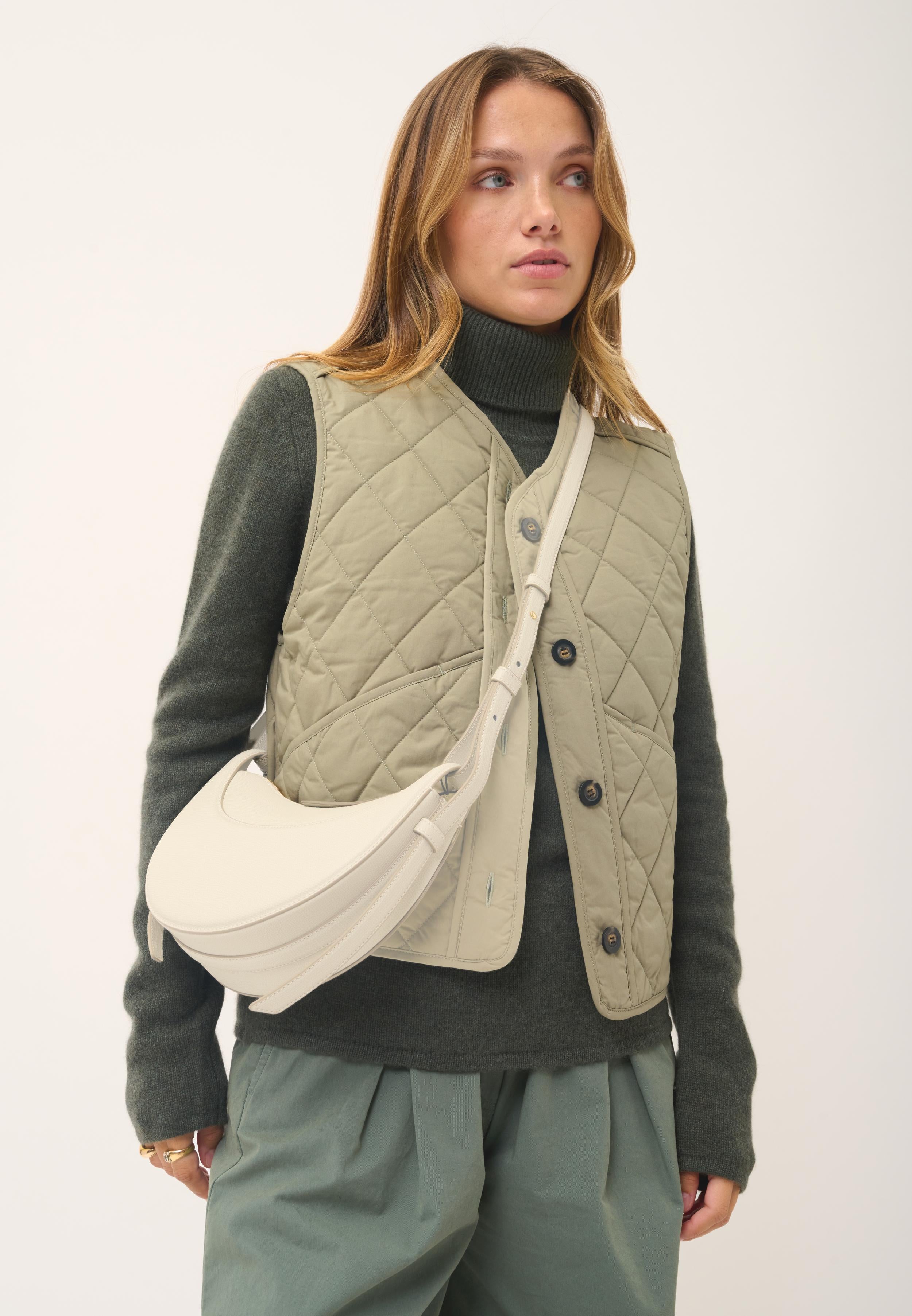 JUNE pull col roulé kaki chiné