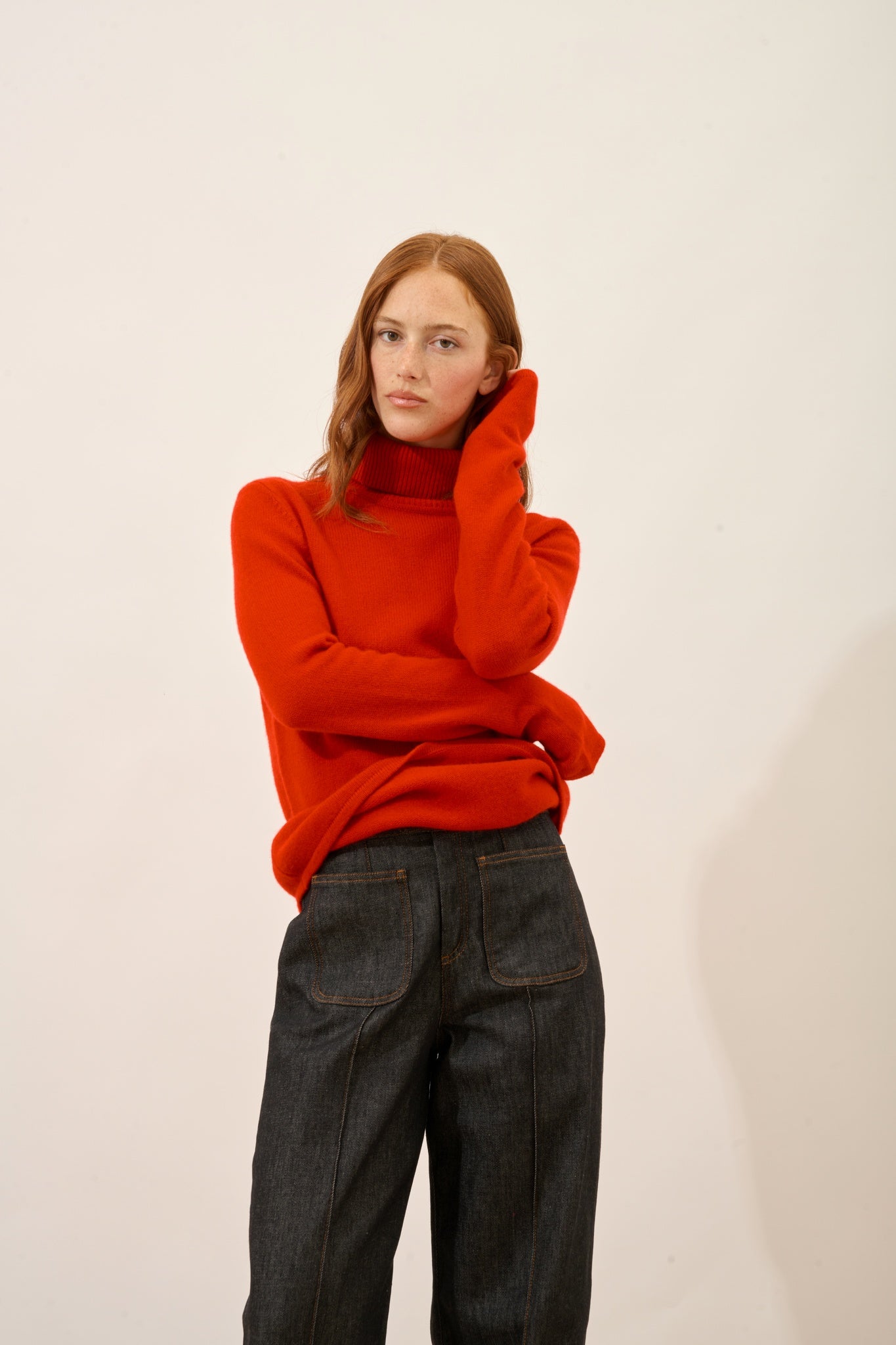JUNE red turtleneck sweater