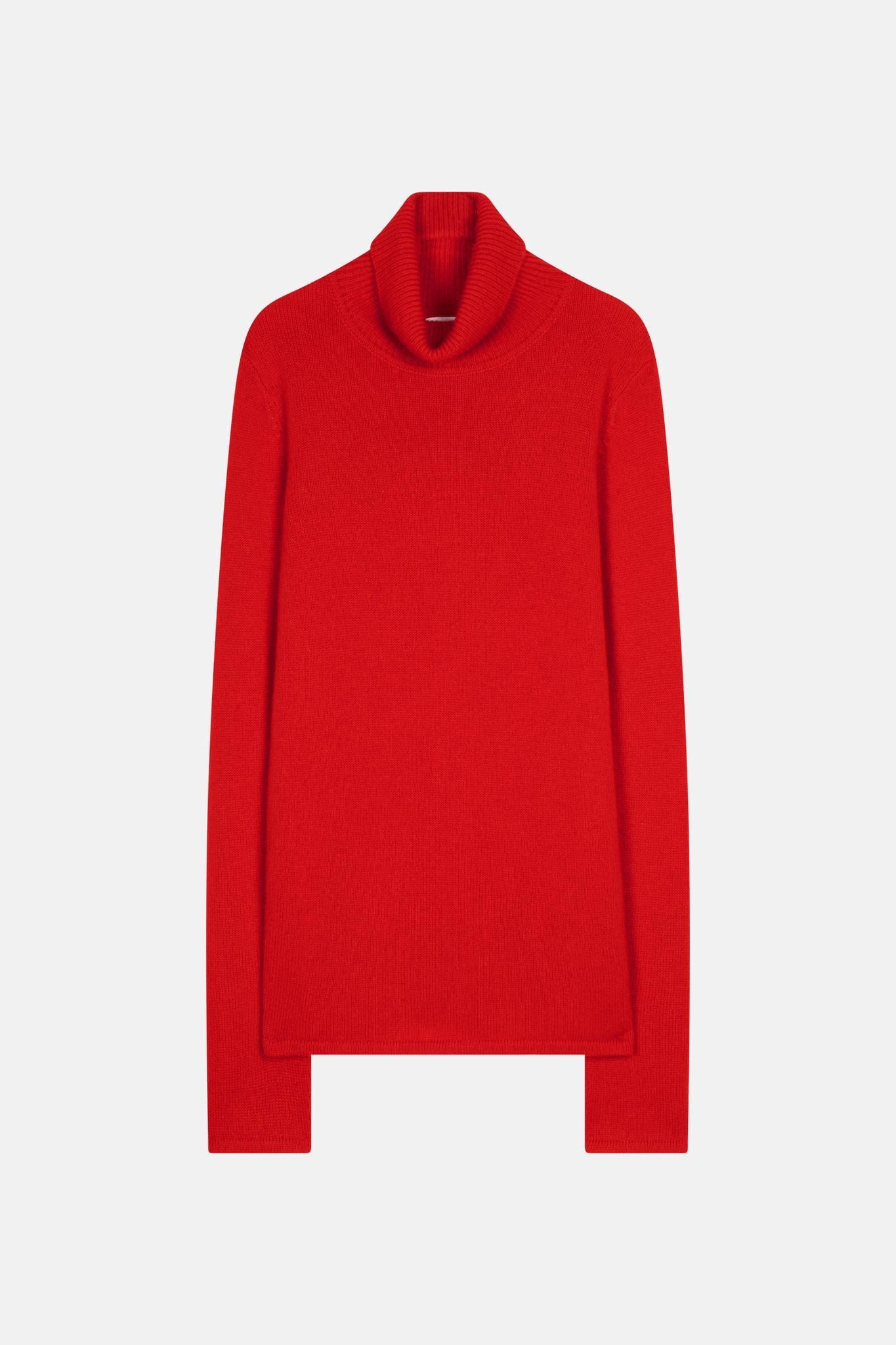 JUNE red turtleneck sweater