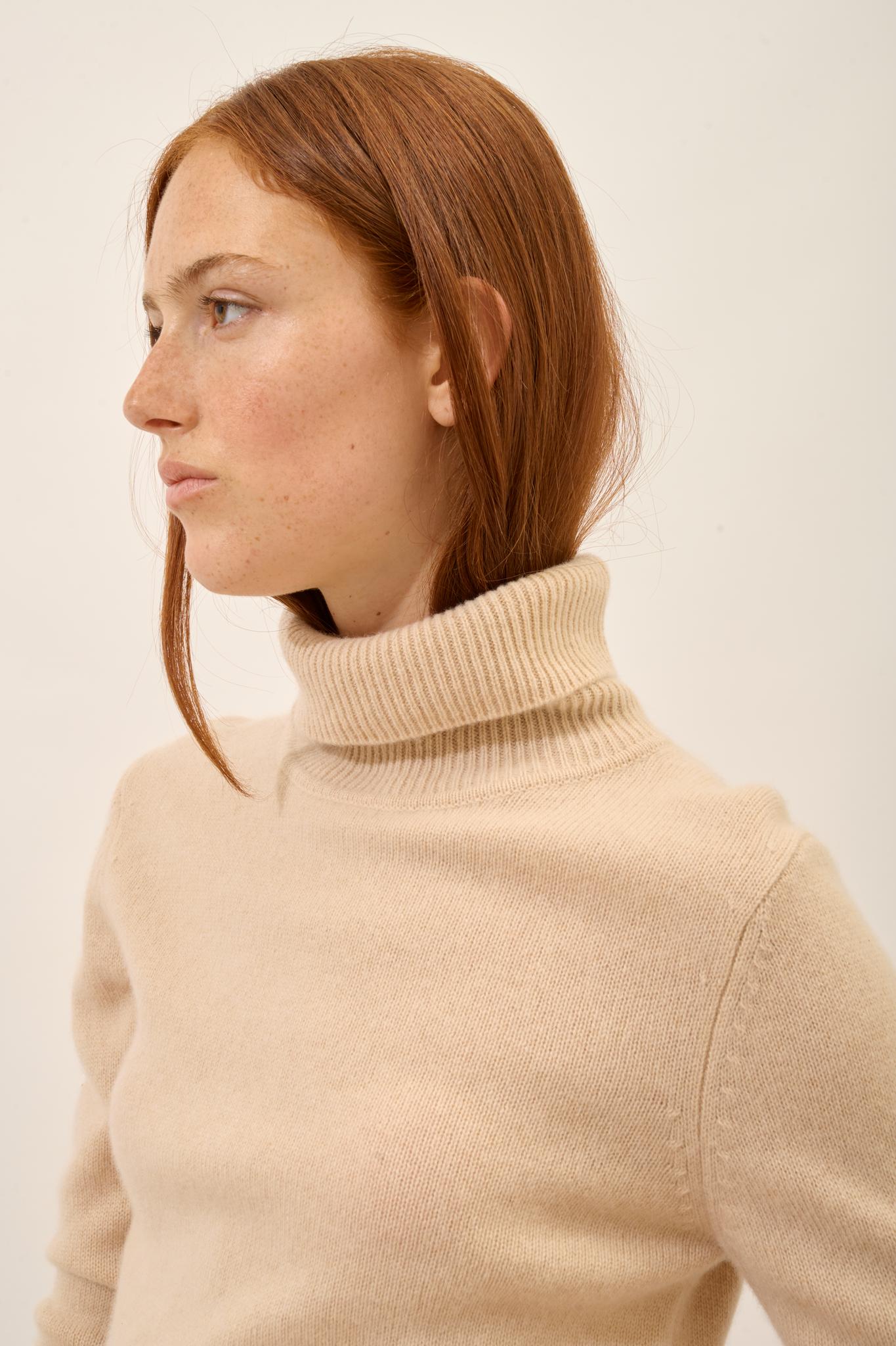 JUNE sand turtleneck sweater