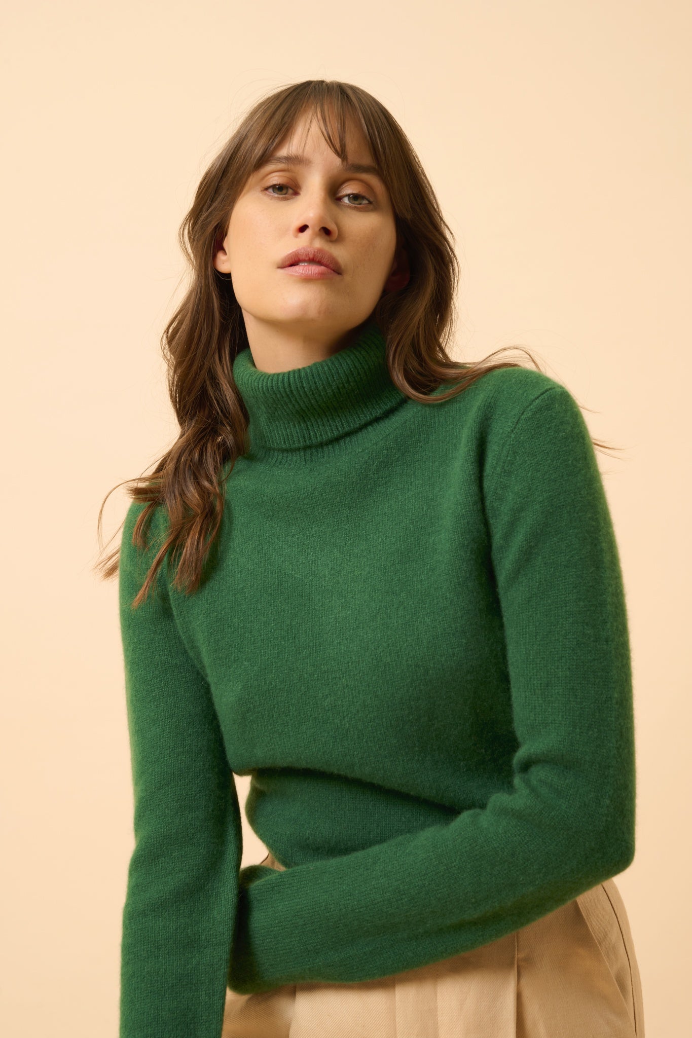 JUNE pull col roulé sapin