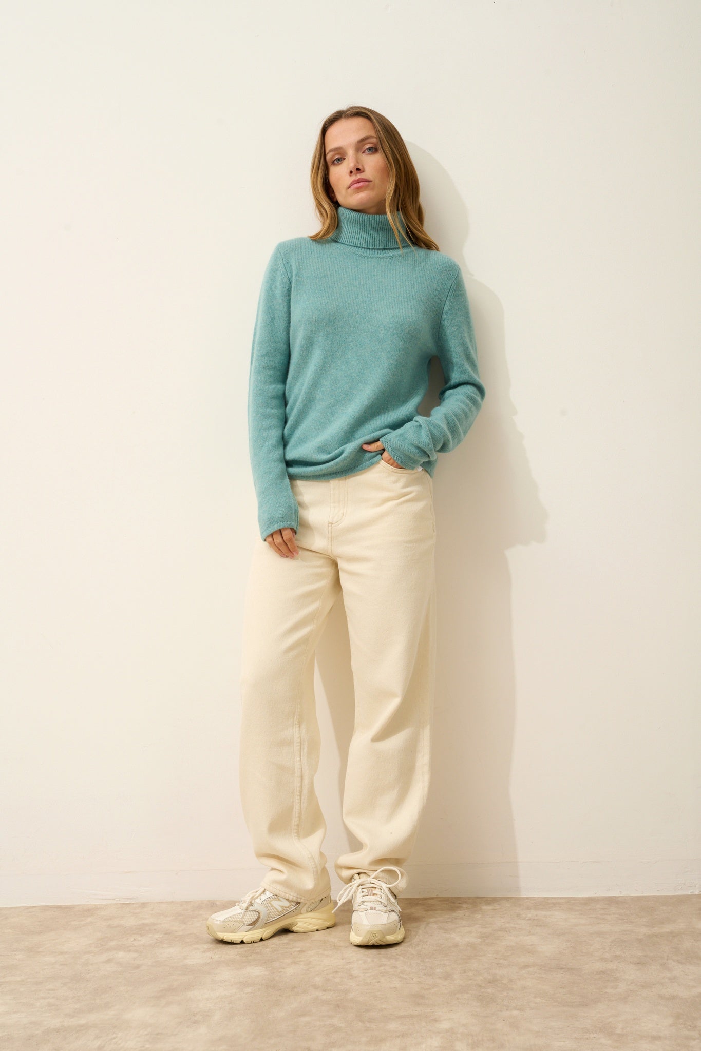 JUNE turtleneck sweater mottled green