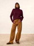 ALYSSA Pull Col Montant Bordeaux