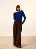 ORELIEN Pull Col Rond Marin Outremer