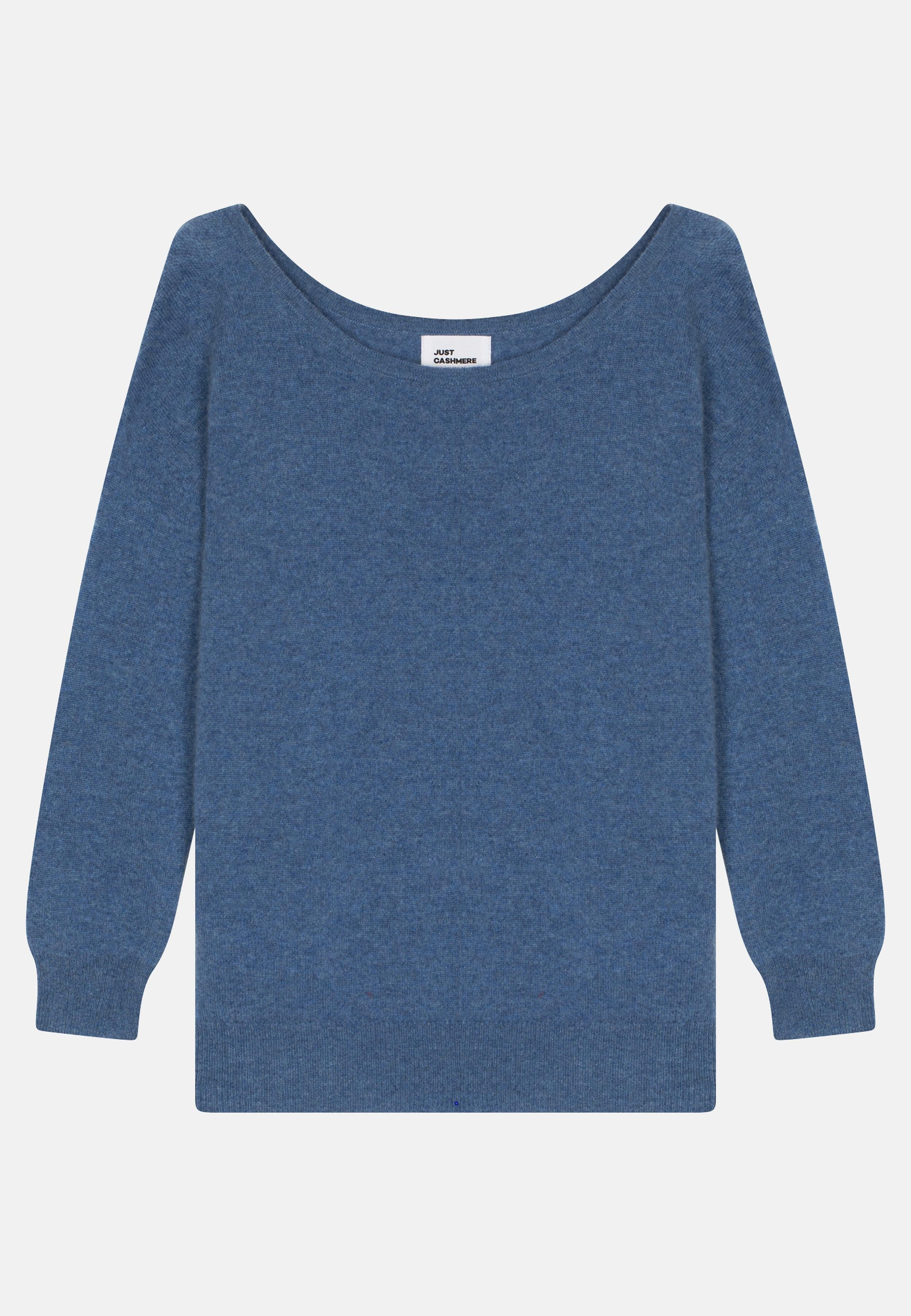 KAREN pull col rond bleu denim
