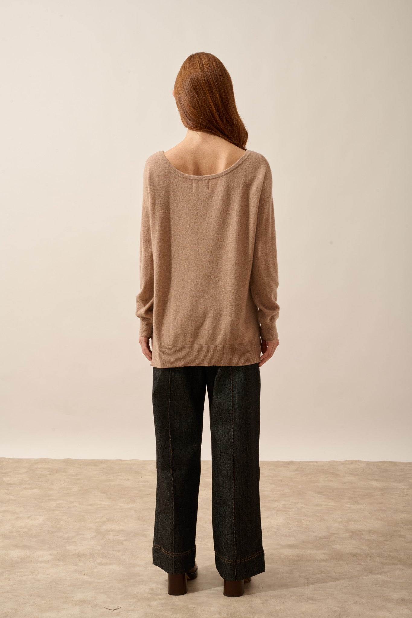 karen pull col rond camel chiné
