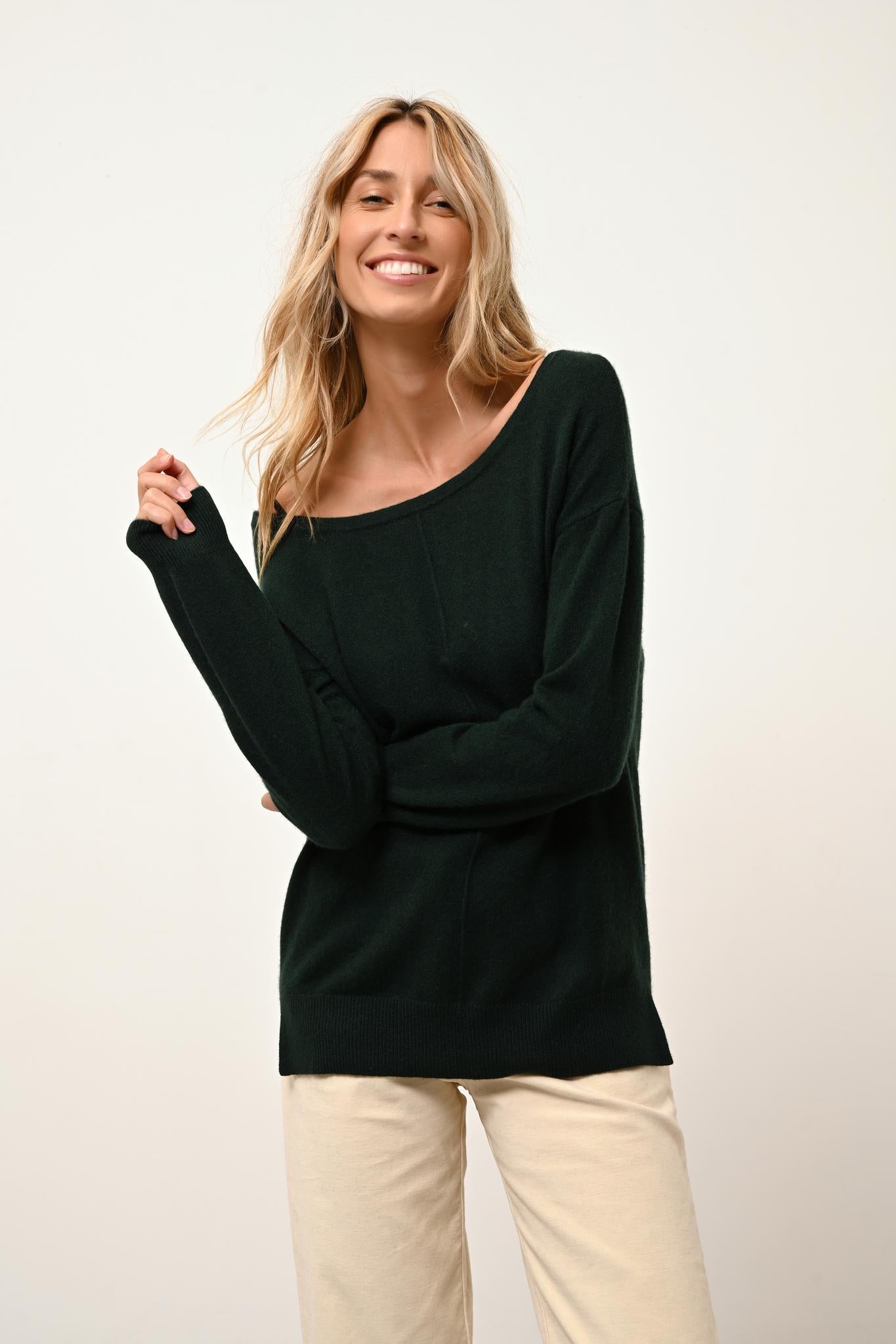 KAREN pull col rond cyprès
