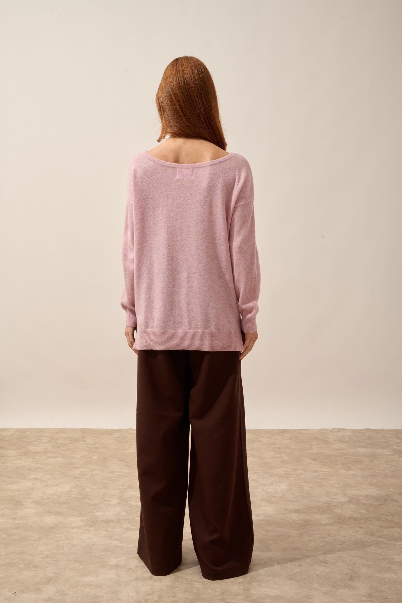 KAREN round neck sweater in heathered marshmallow