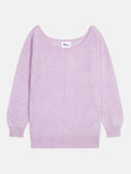 KAREN pull col rond mauve chiné