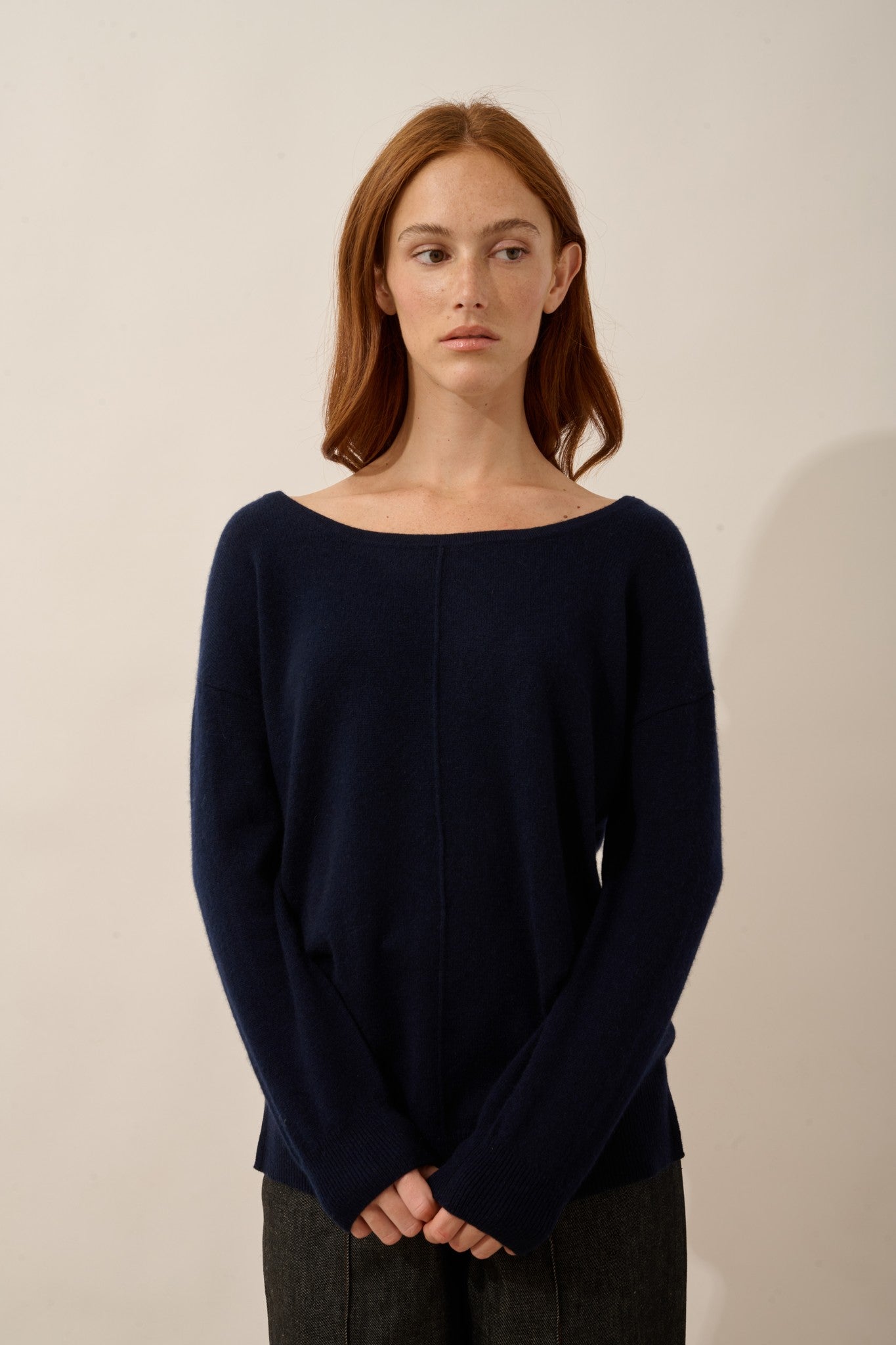 karen pull col rond navy