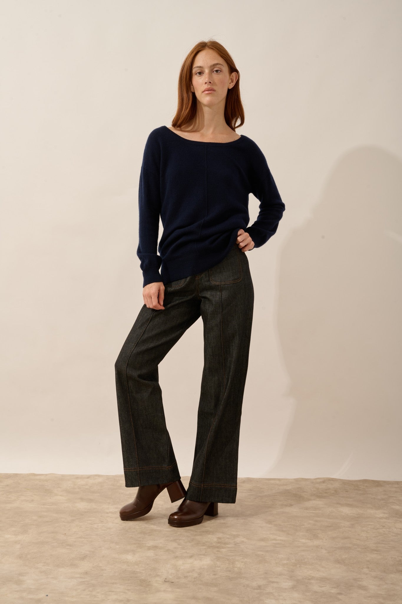 karen pull col rond navy