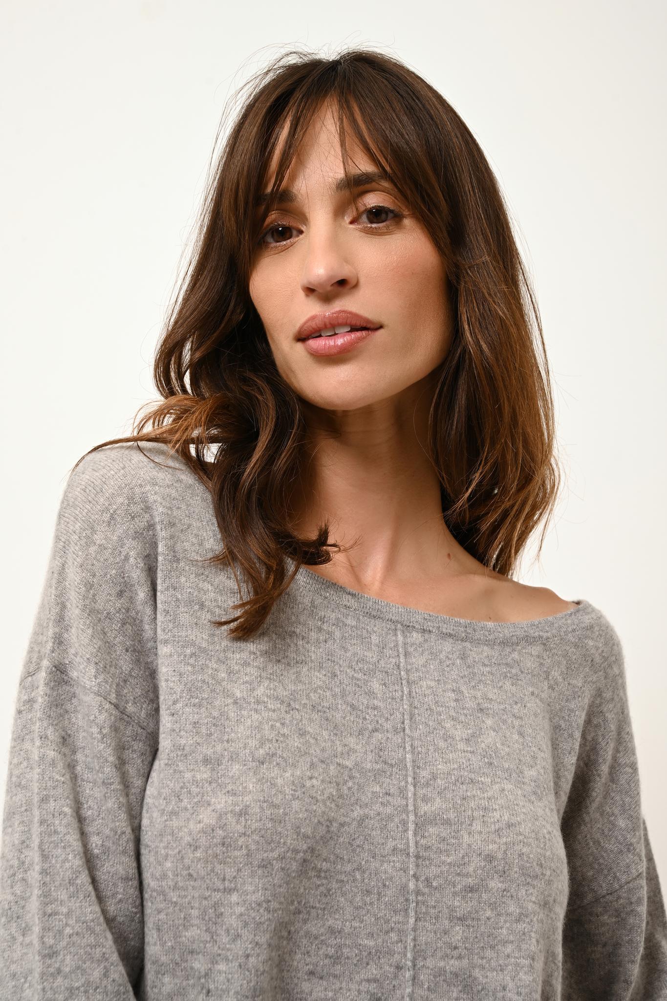 KAREN pull col rond nuage chiné