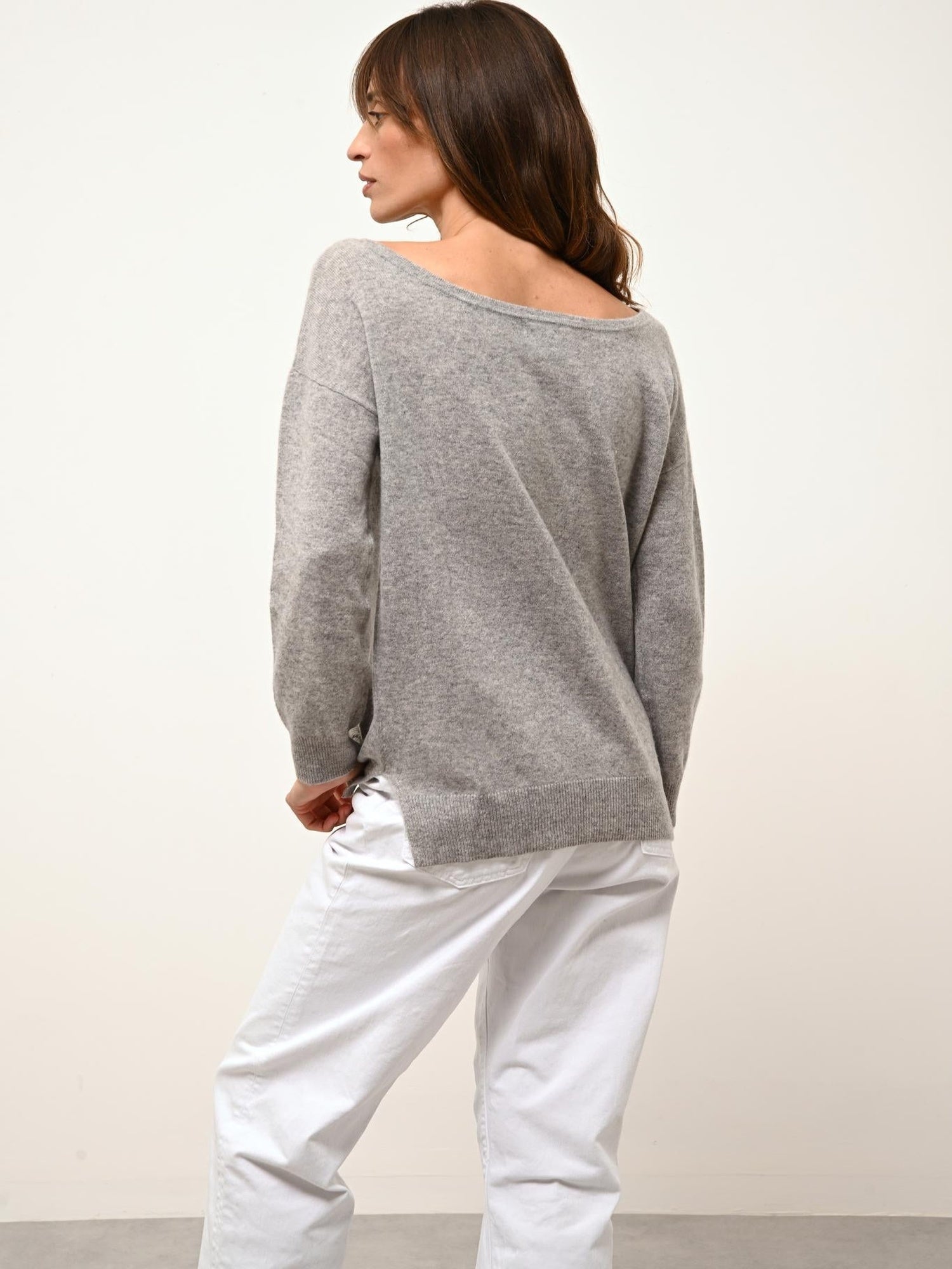 KAREN pull col rond nuage chiné