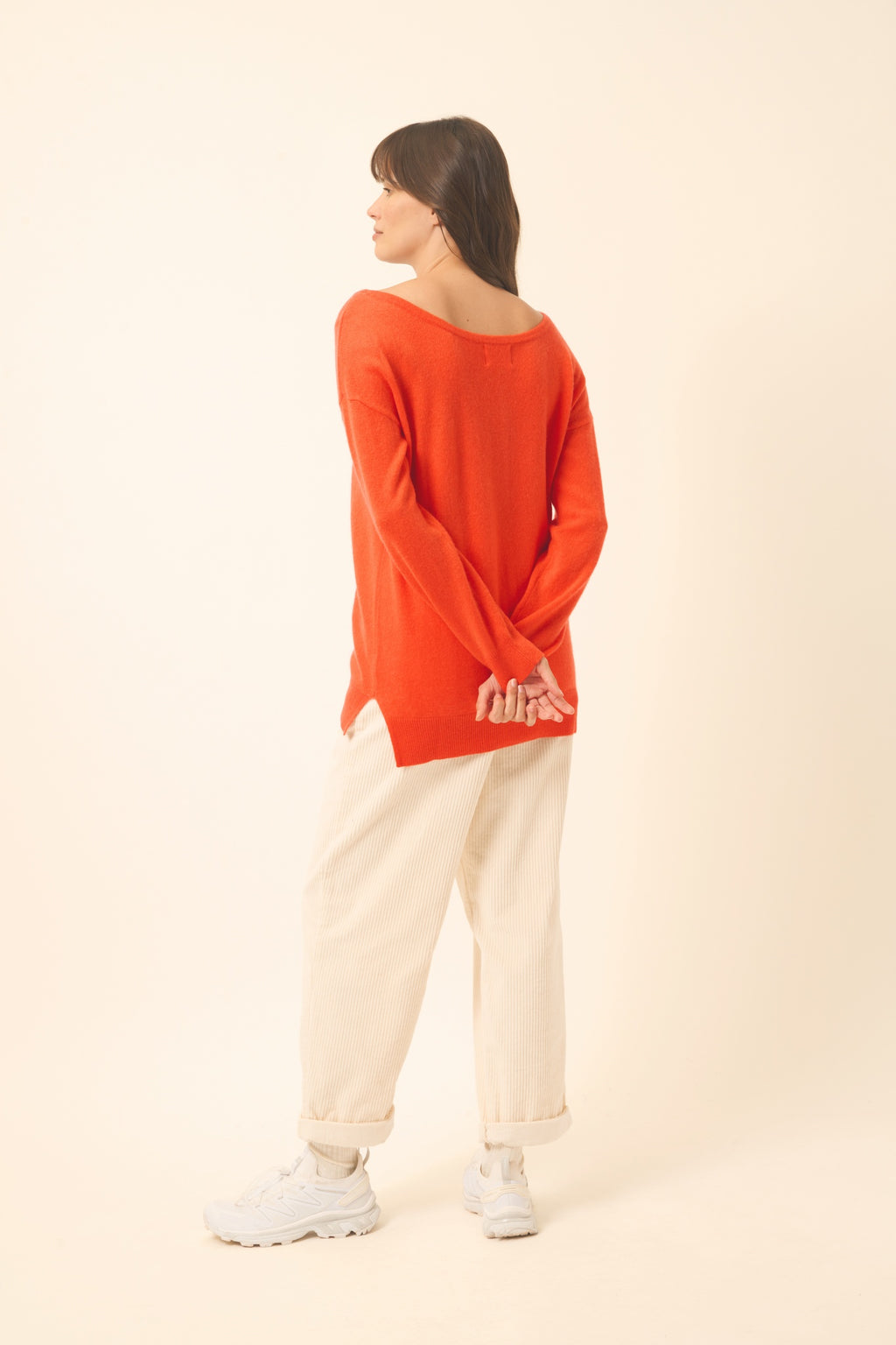 KAREN pull col rond orange