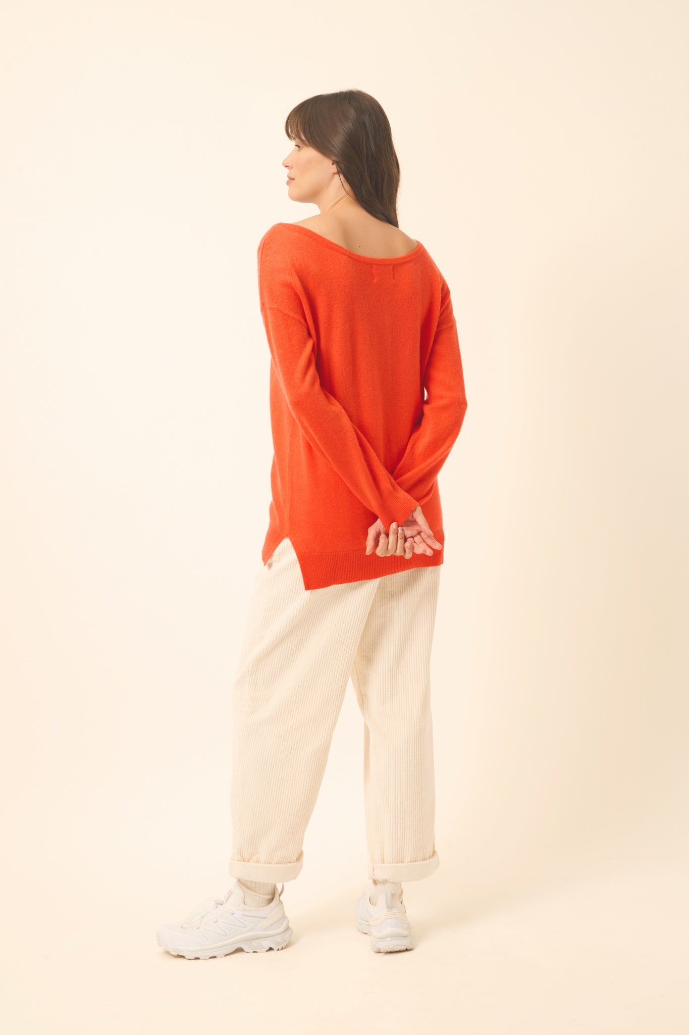 KAREN pull col rond orange