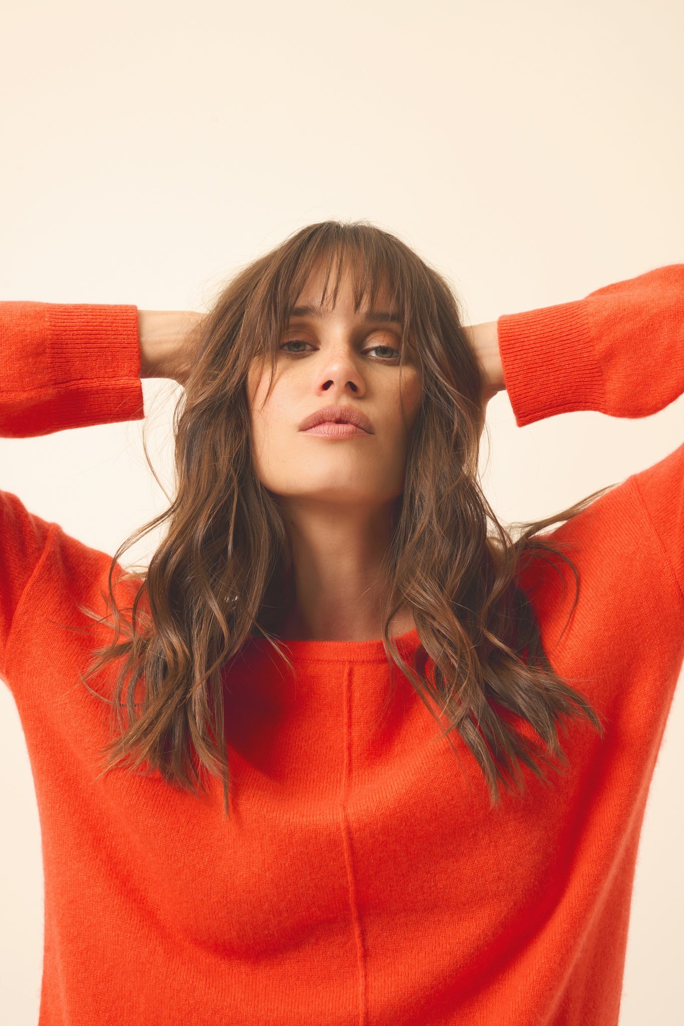 KAREN pull col rond orange