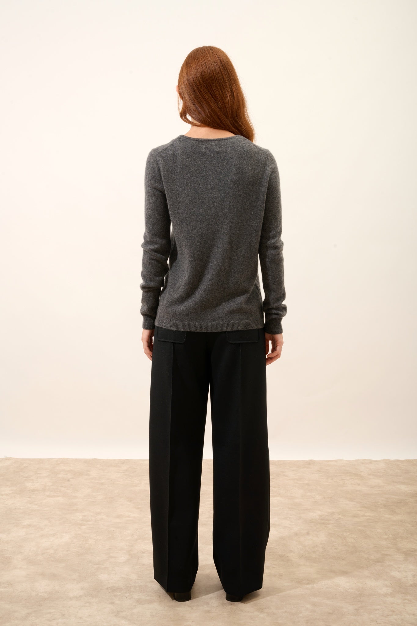 KATHARINE anthracite mottled round-neck cardigan