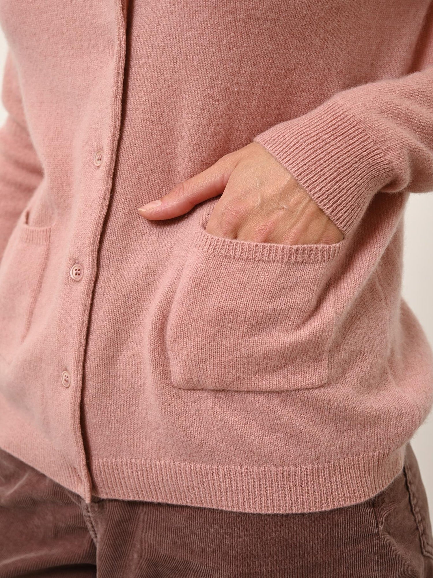 KATHARINE cardigan col rond bois de rose