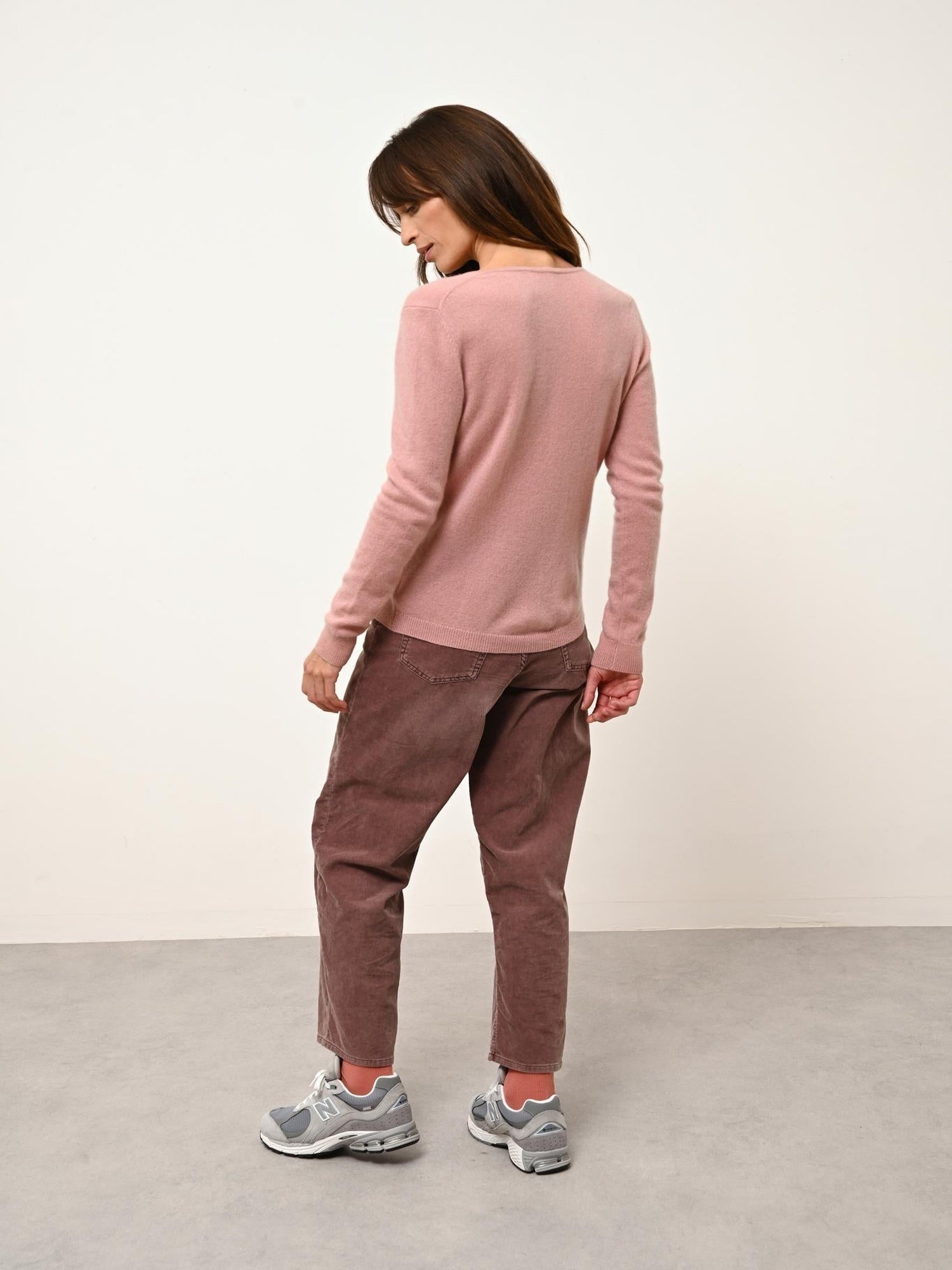 KATHARINE cardigan col rond bois de rose