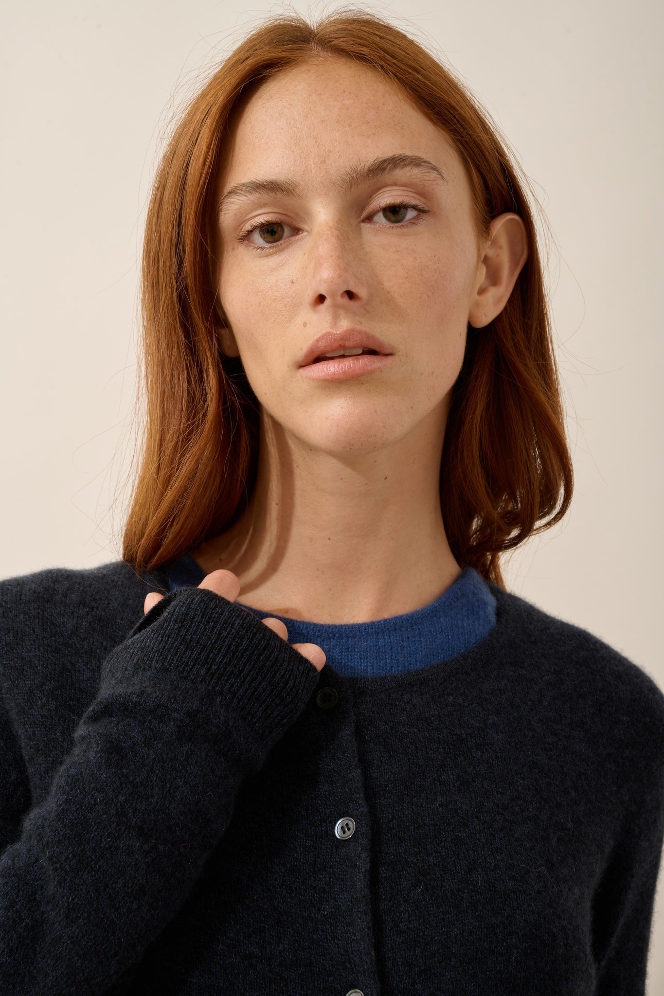 KATHARINE round neck caviar cardigan