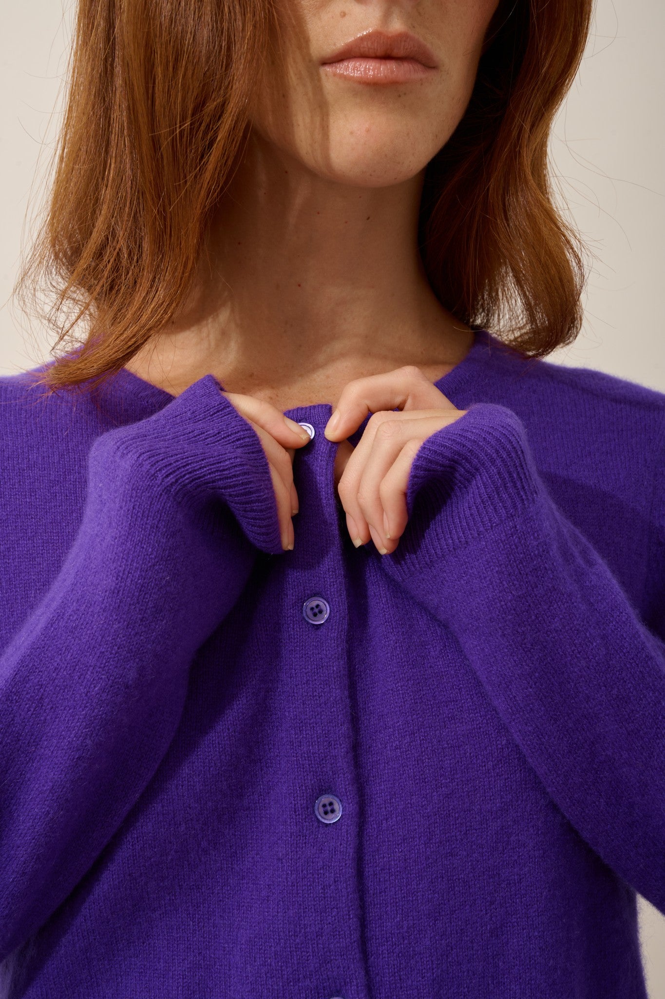 katharine cardigan col rond gentiane