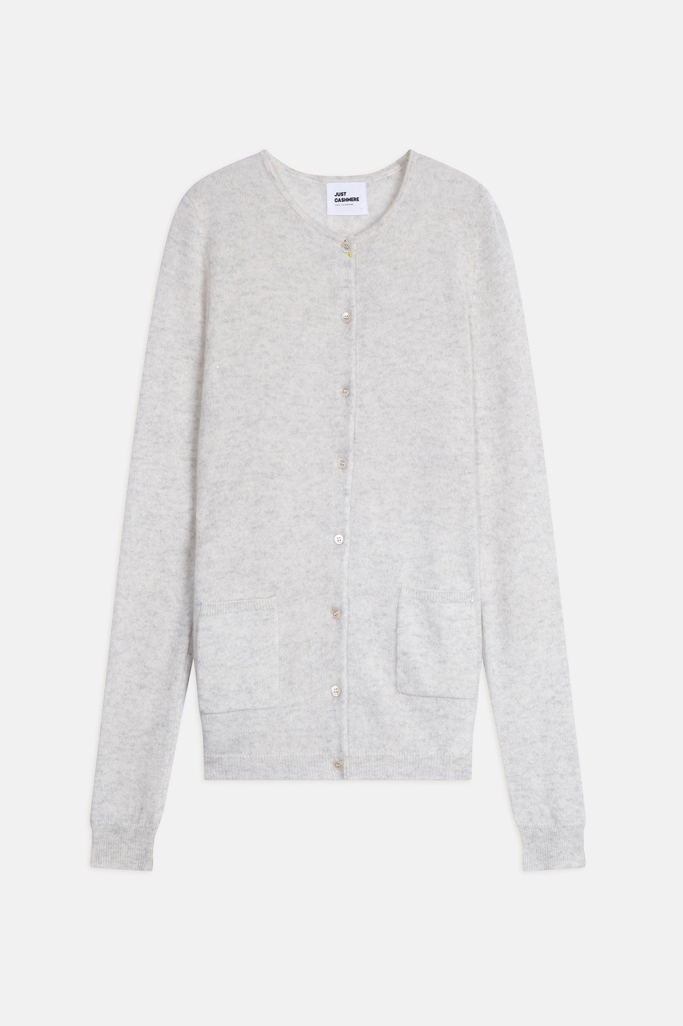 katharine cardigan col rond gris perle chiné