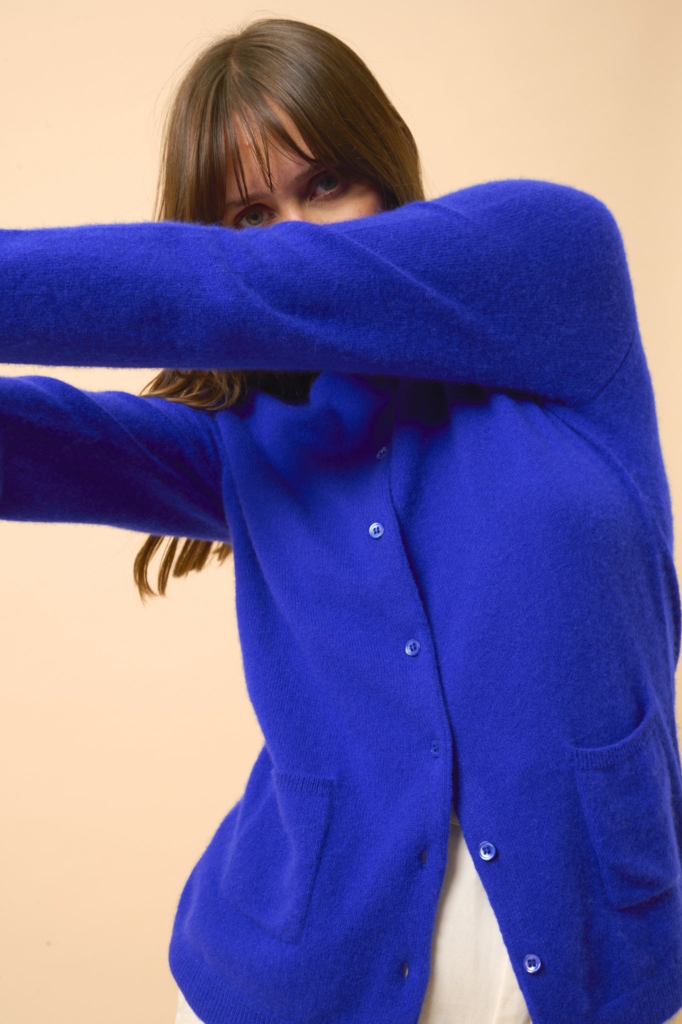 KATHARINE cardigan col rond indigo