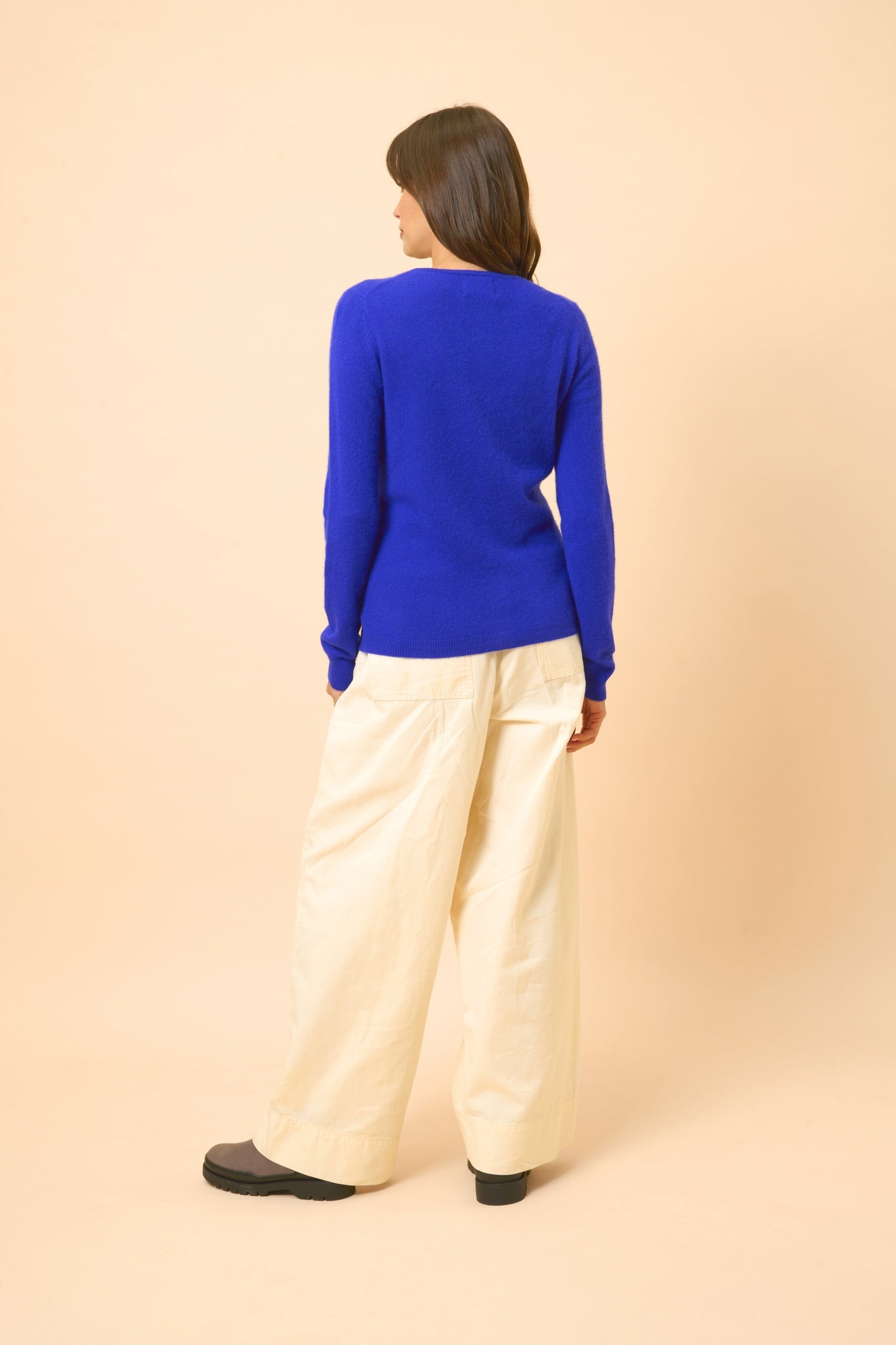 KATHARINE cardigan col rond indigo