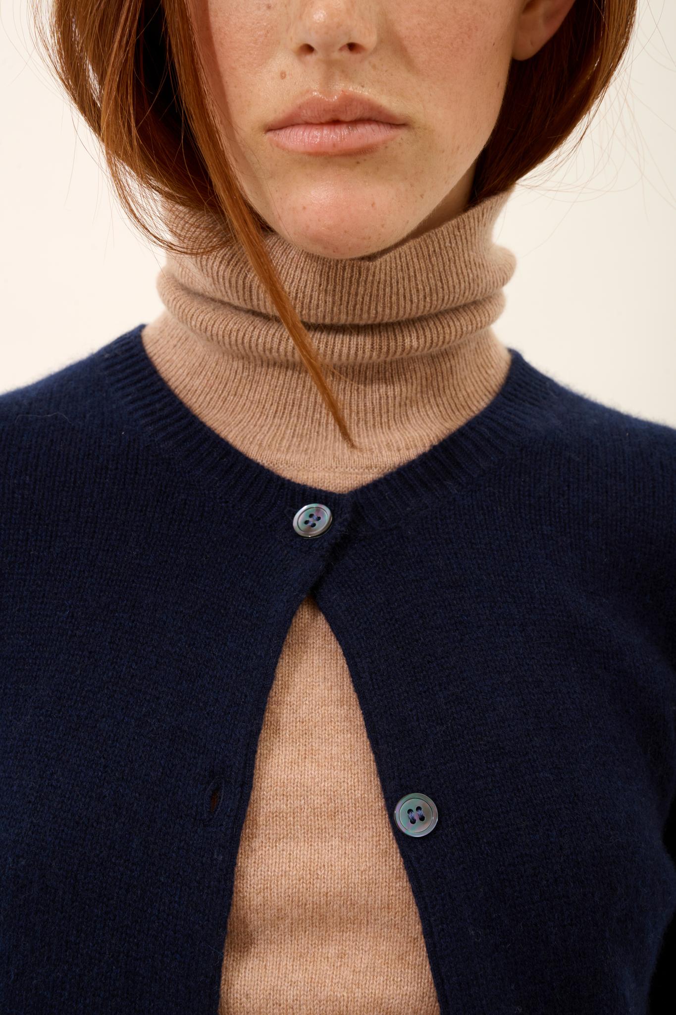 KATHARINE navy round-neck cardigan