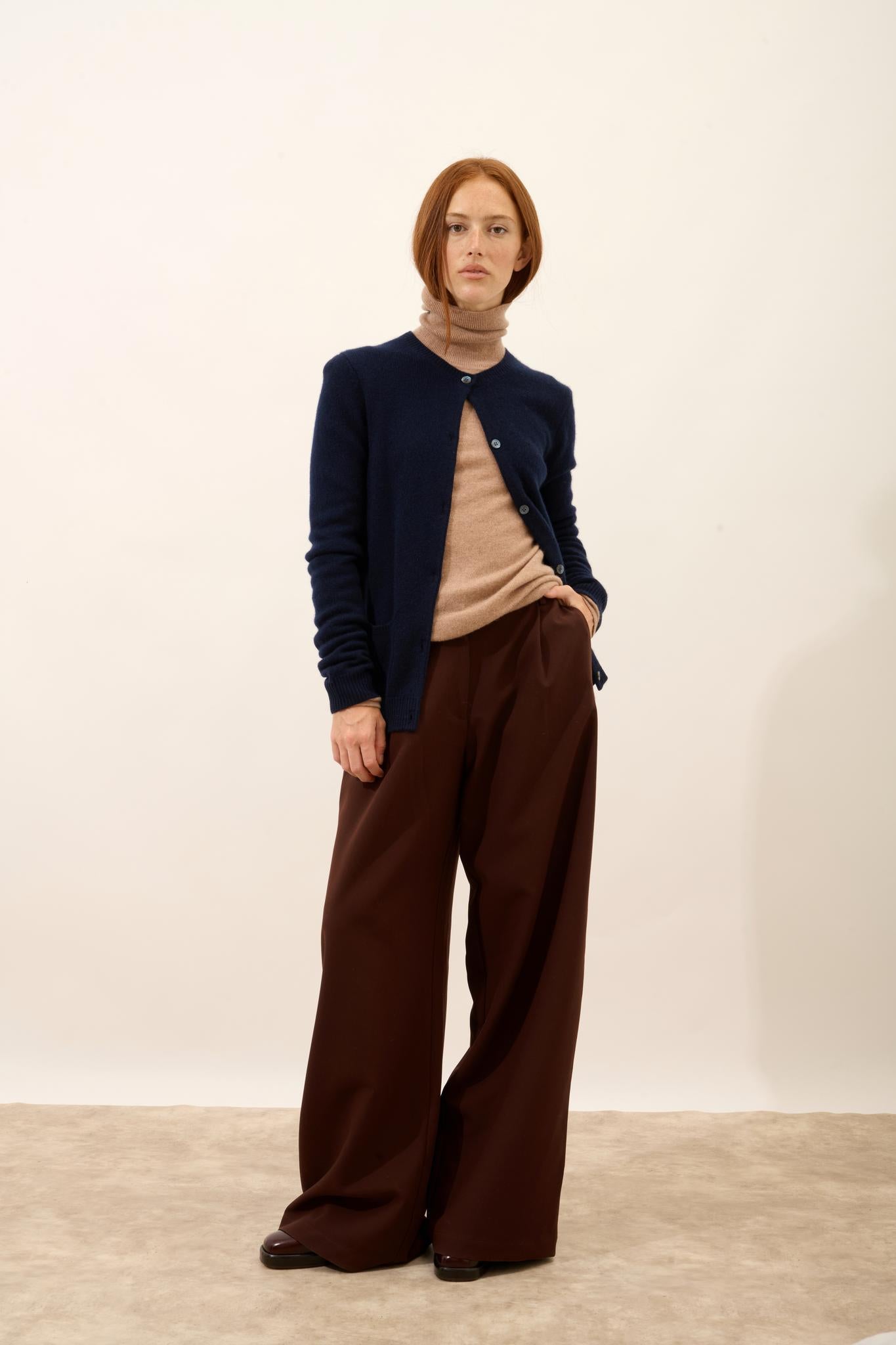 KATHARINE cardigan col rond navy